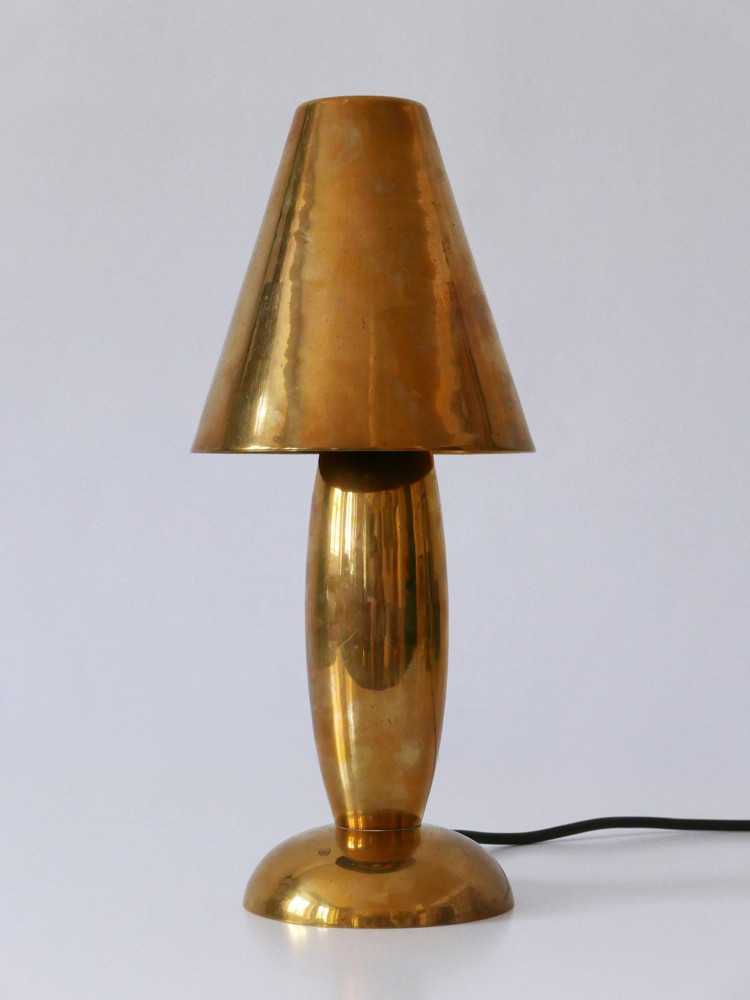 Rare & Lovely Mid-Century Modern Brass Side Table Lamp by Lambert Germany 1970s In Good Condition In Munich, DE