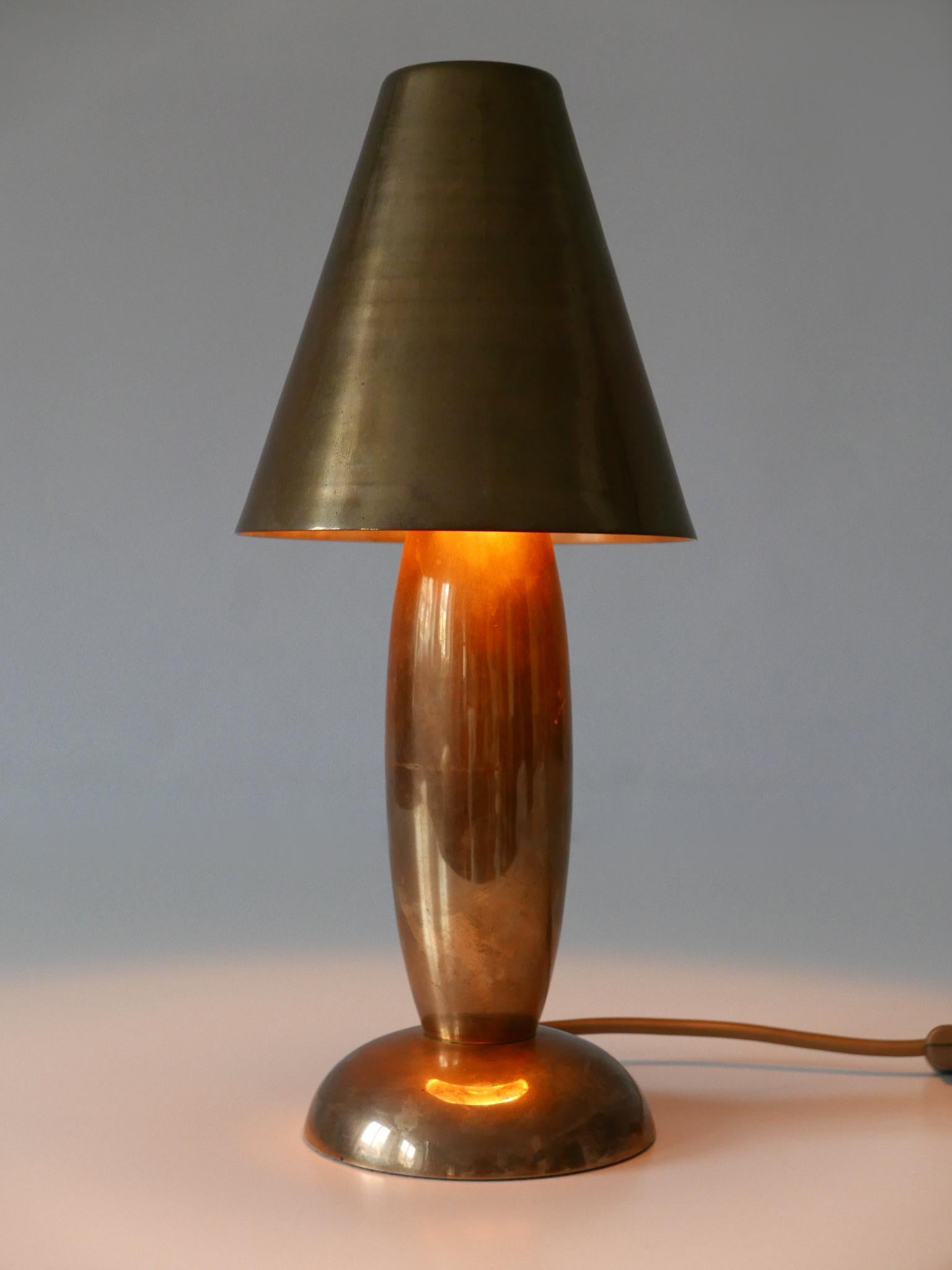 Rare & Lovely Mid-Century Modern Brass Side Table Lamp by Lambert Germany 1970s In Good Condition In Munich, DE