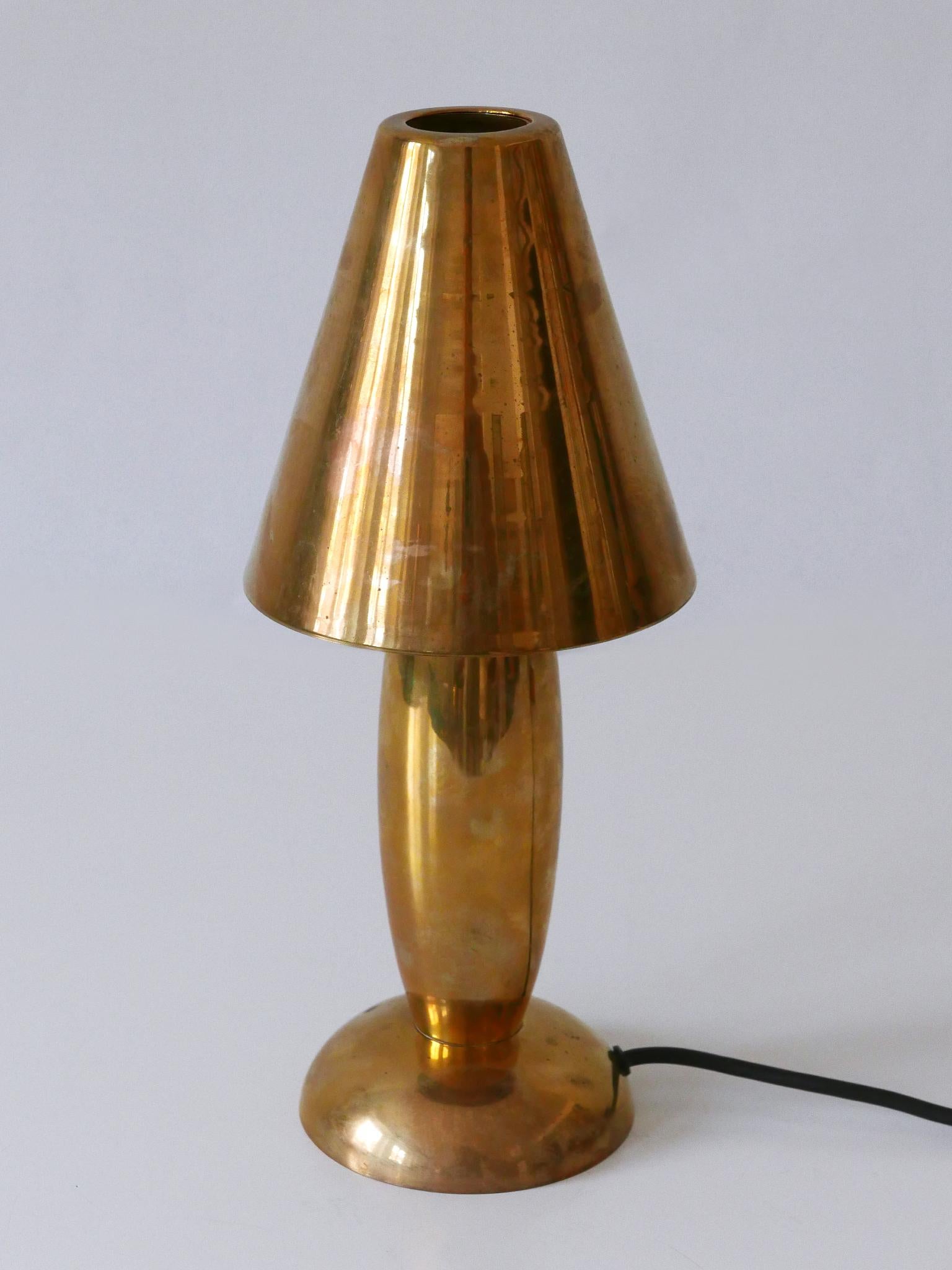Rare & Lovely Mid-Century Modern Brass Side Table Lamp by Lambert Germany 1970s For Sale 1