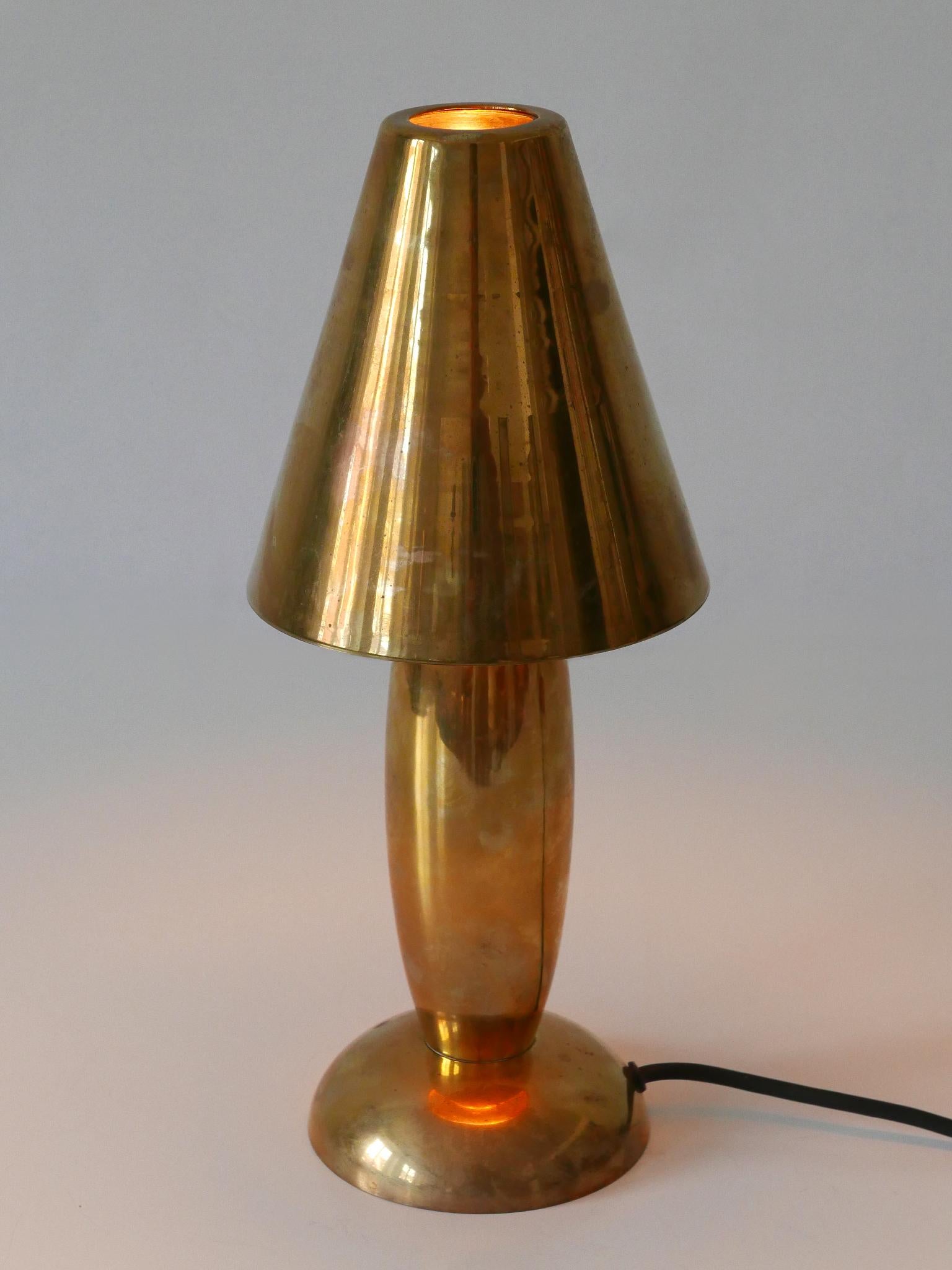 Rare & Lovely Mid-Century Modern Brass Side Table Lamp by Lambert Germany 1970s For Sale 2