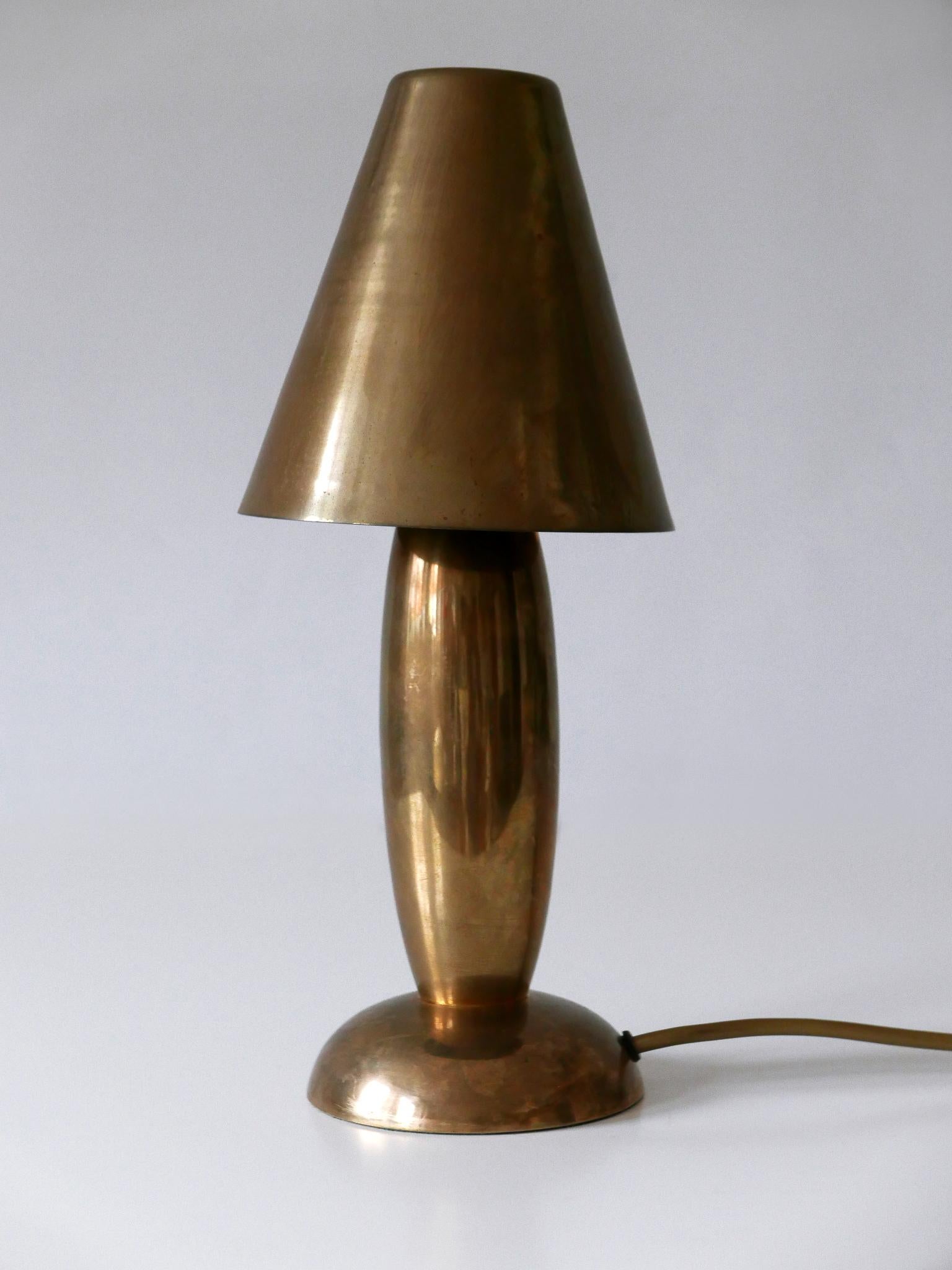 Rare & Lovely Mid-Century Modern Brass Side Table Lamp by Lambert Germany 1970s 2
