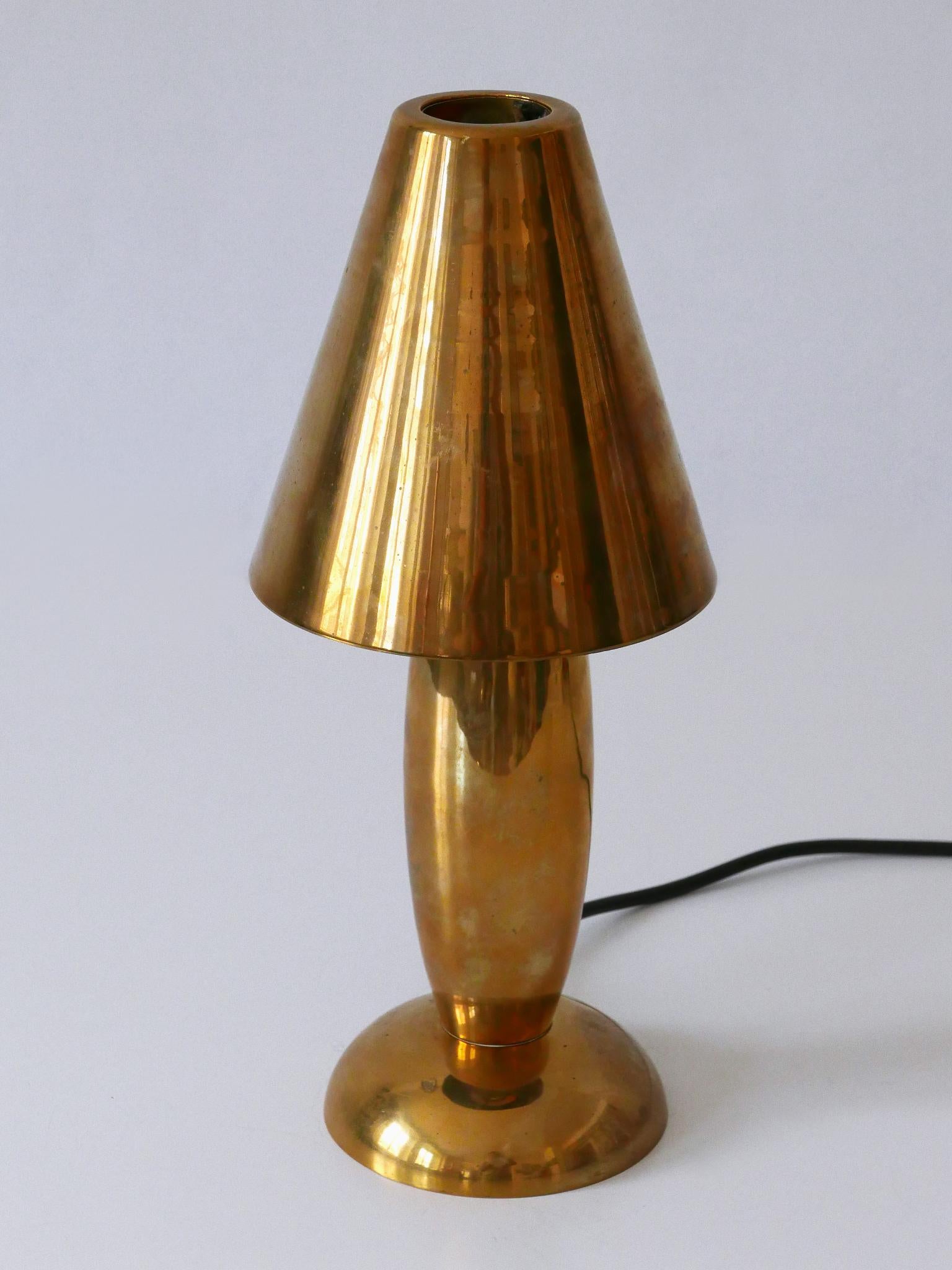 Rare & Lovely Mid-Century Modern Brass Side Table Lamp by Lambert Germany 1970s For Sale 3