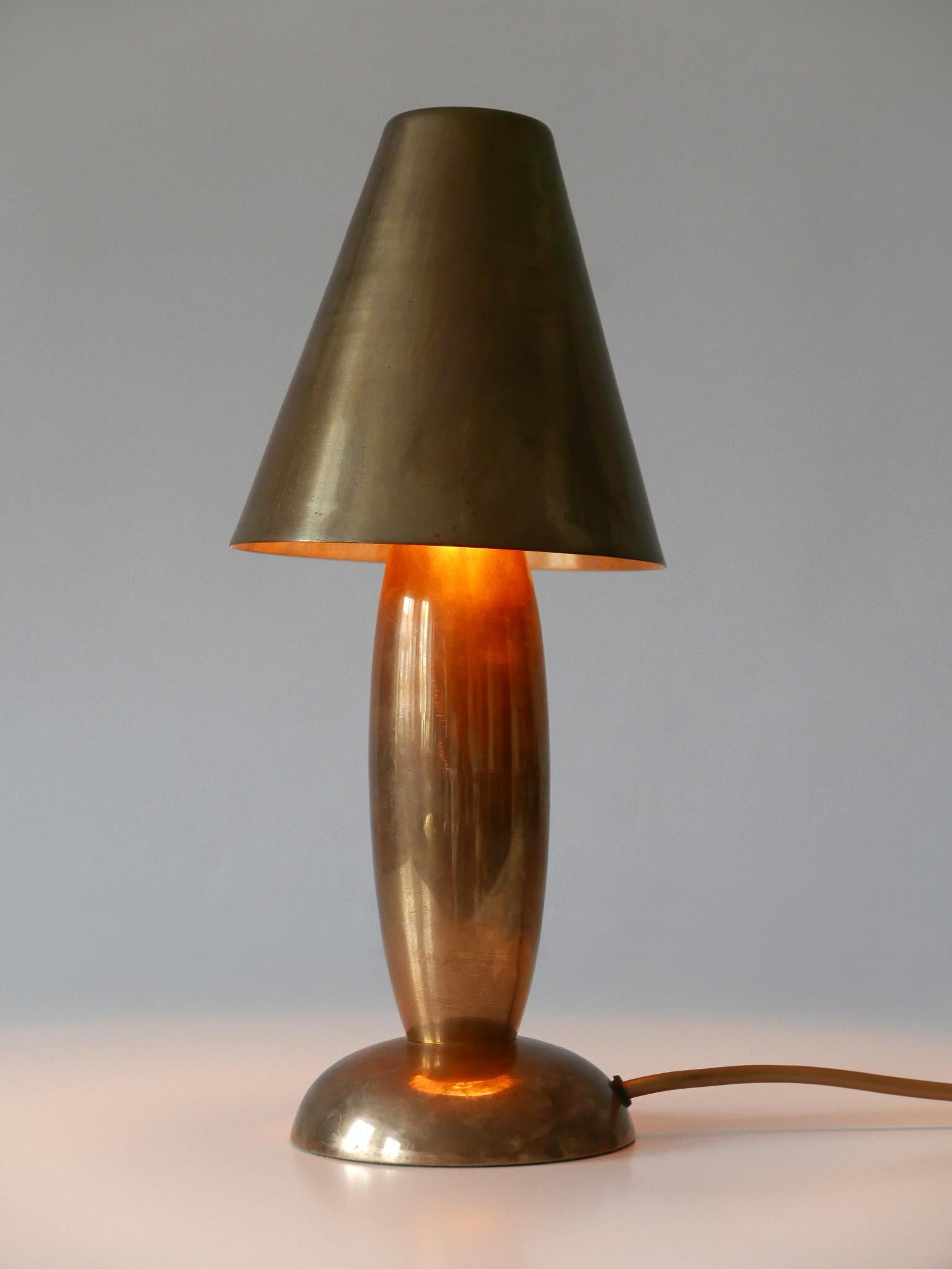 Rare & Lovely Mid-Century Modern Brass Side Table Lamp by Lambert Germany 1970s 3