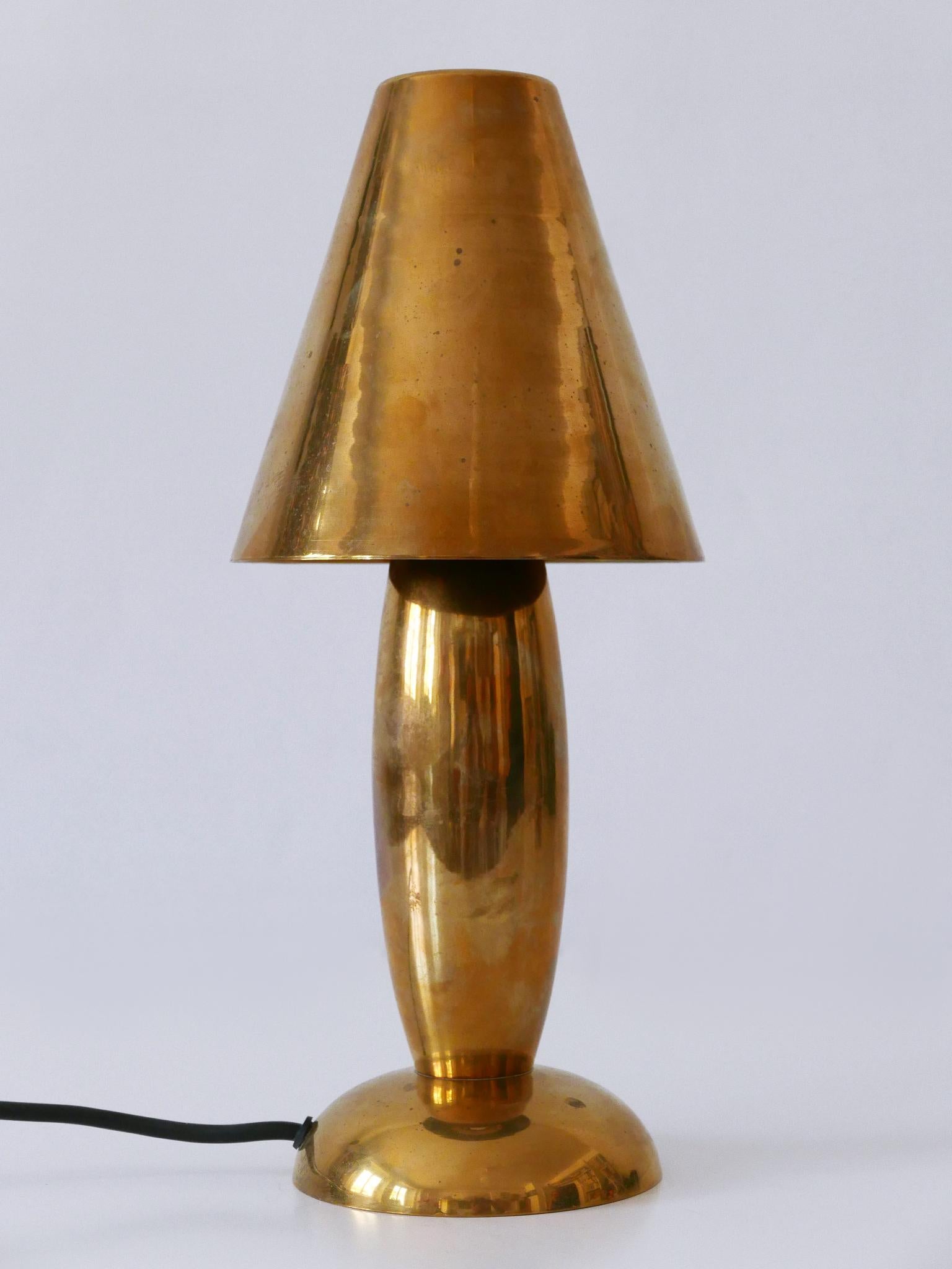 Rare & Lovely Mid-Century Modern Brass Side Table Lamp by Lambert Germany 1970s For Sale 5