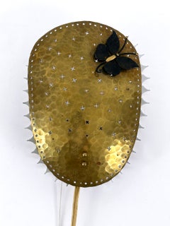 Rare & Lovely Mid Century Modern Perforated Brass Sconce Papillon Sweden 1960s
