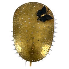 Rare & Lovely Mid Century Modern Perforated Brass Sconce Papillon Sweden 1960s