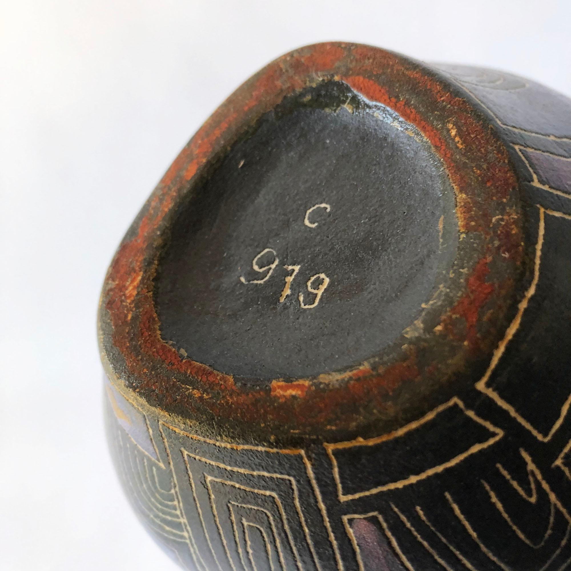 Mid-20th Century Rare Lu Klopfer West German Pottery Triple Spouted European Modern Vessel
