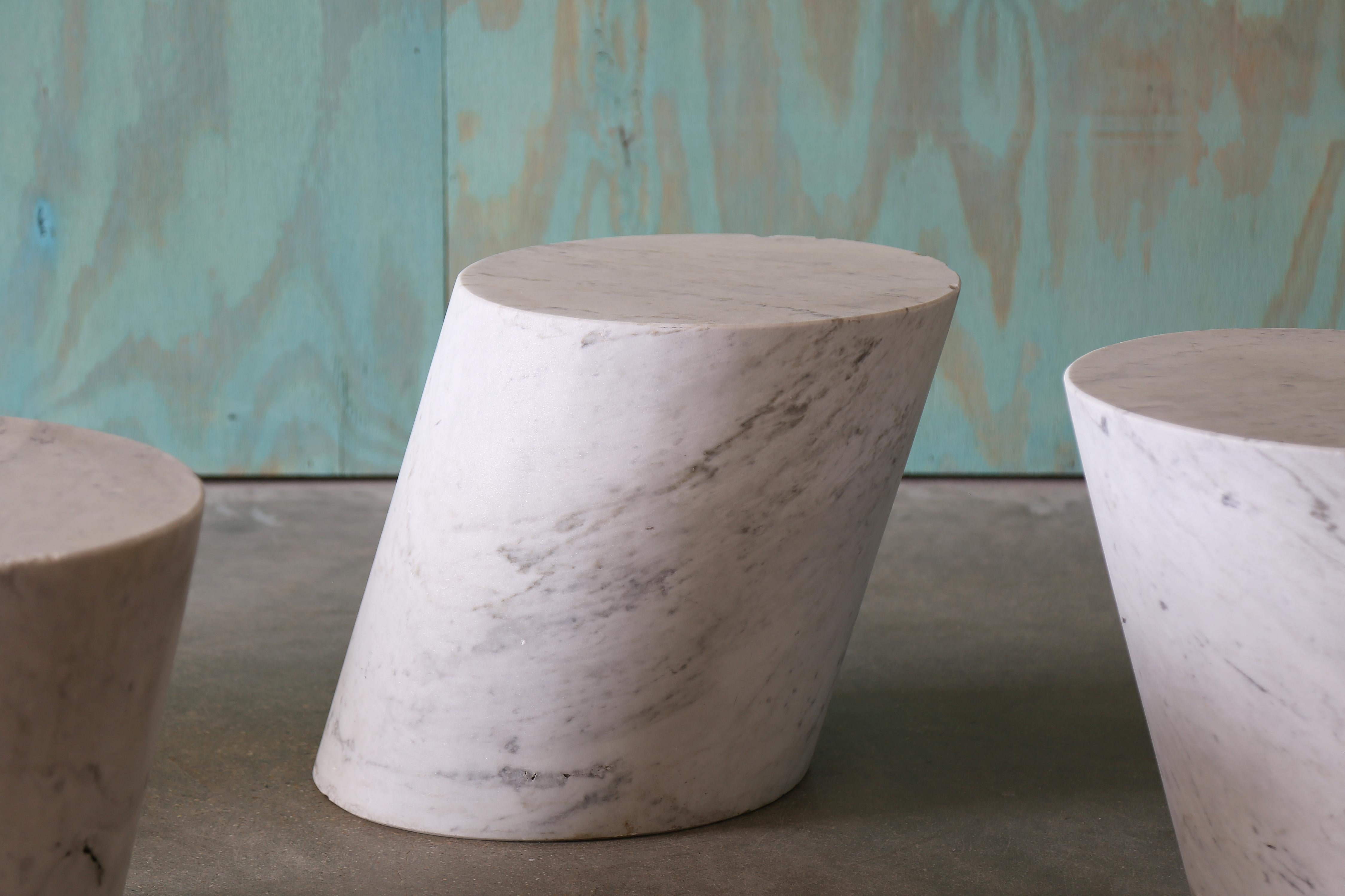 Mid-Century Modern Rare Lucia Mercer for Knoll Solid Marble Stump Tables, c. 1982 (4 avail) For Sale