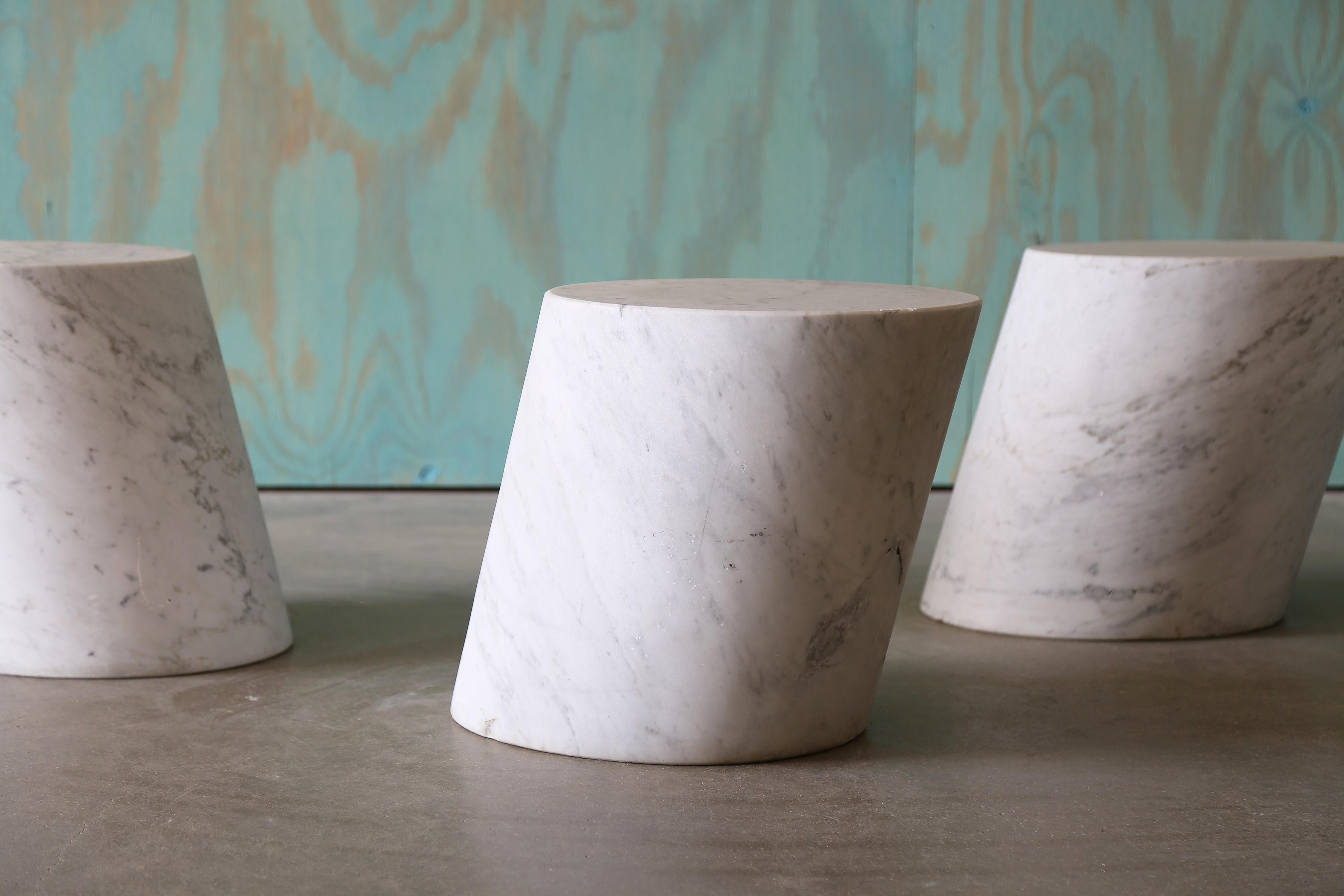 American Rare Lucia Mercer for Knoll Solid Marble Stump Tables, c. 1982 (4 avail) For Sale