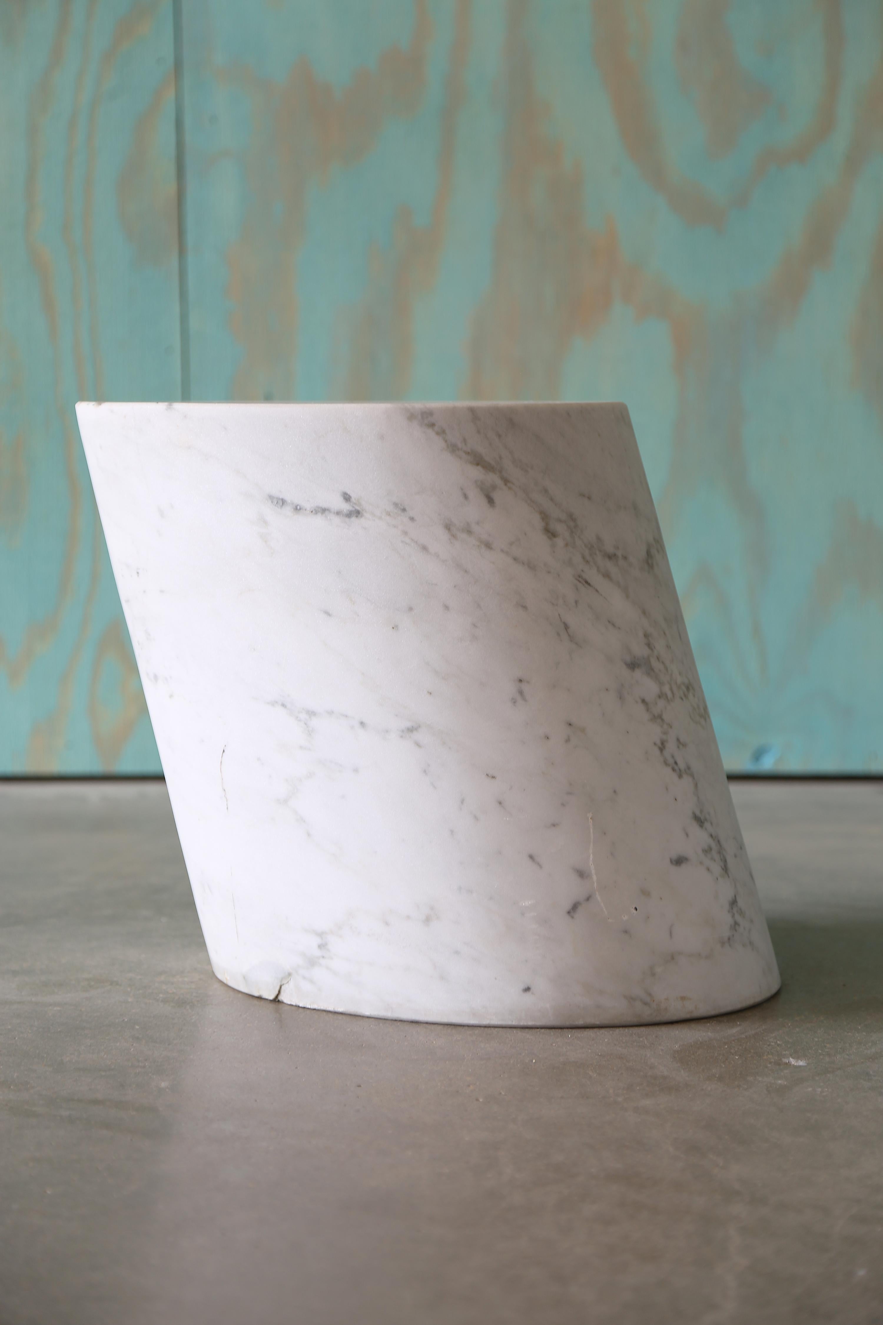 Rare Lucia Mercer for Knoll Solid Marble Stump Tables, c. 1982 (4 avail) In Distressed Condition For Sale In Virginia Beach, VA