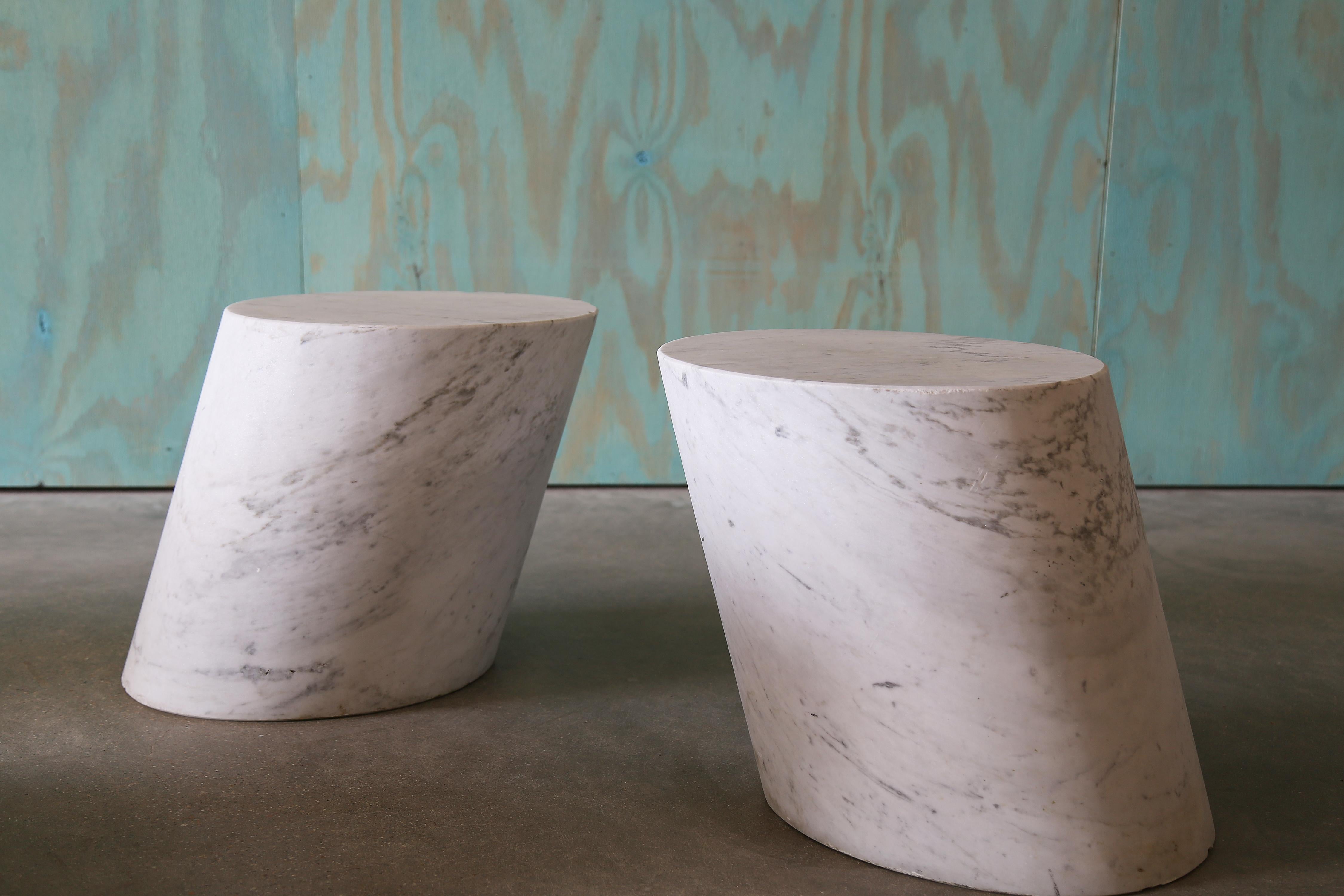 Granite Rare Lucia Mercer for Knoll Solid Marble Stump Tables, c. 1982 (4 avail) For Sale