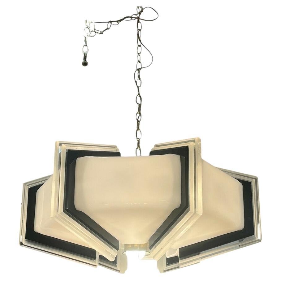 Rare Lucite Mid Century Space Age Chandelier For Sale