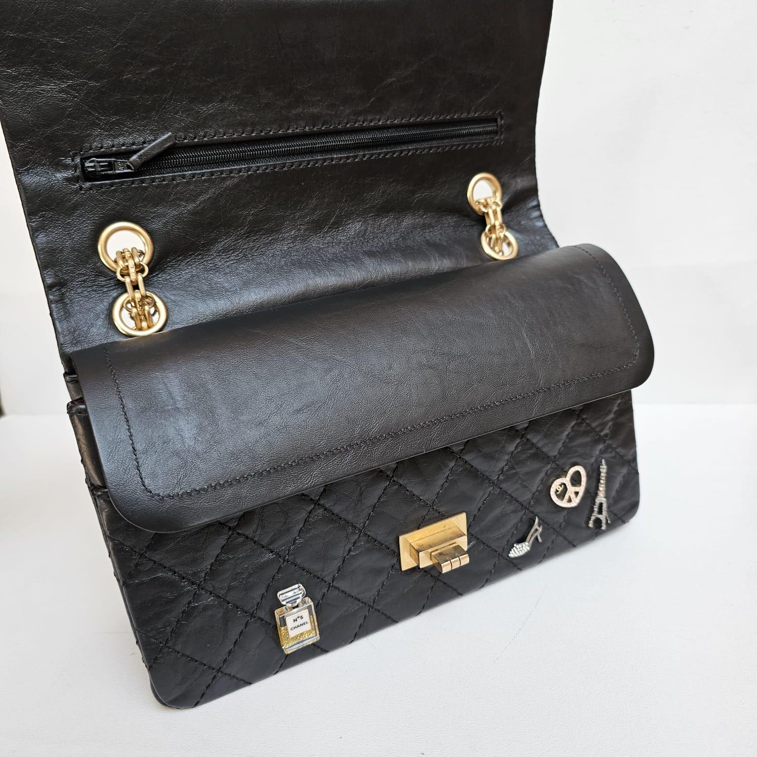 Rare Lucky Charm Black Reissue Small Flap Bag GHW 3