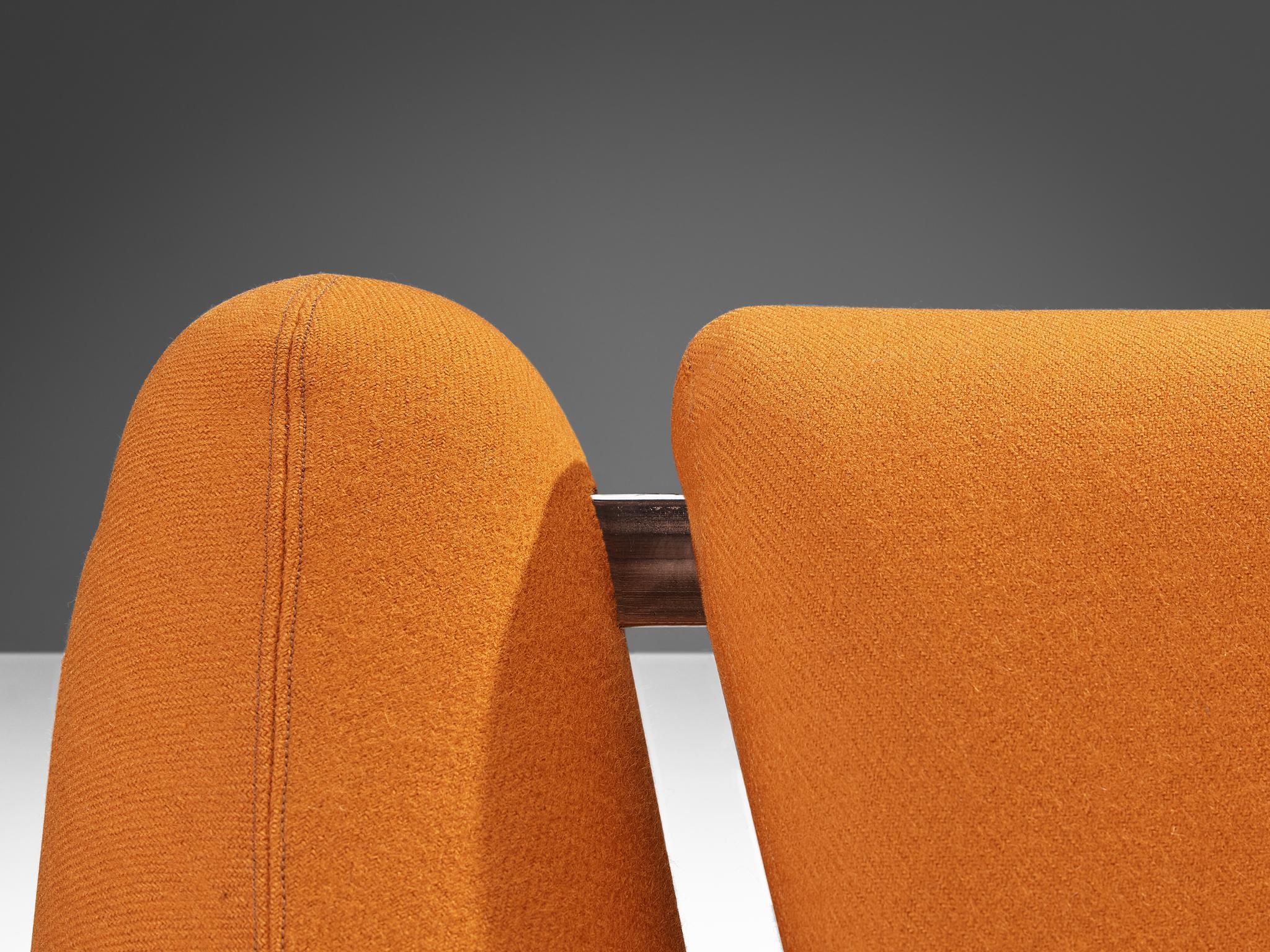 Late 20th Century Rare Luigi Colani for Fritz Hansen Lounge Chair in Orange Upholstery For Sale