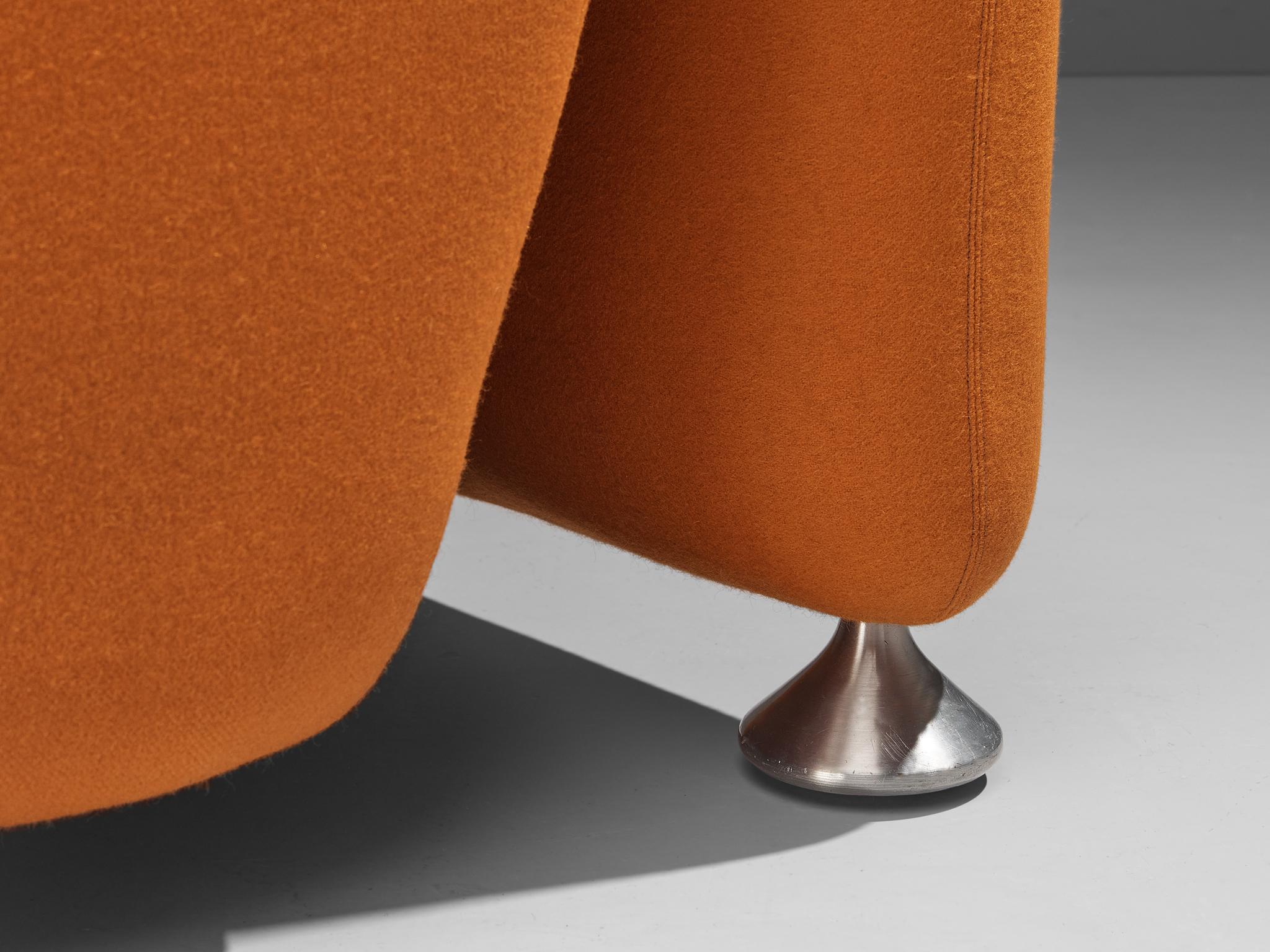 Seltenes Sofa von Luigi Colani für Fritz Hansen mit orangefarbener Polsterung  (Ende des 20. Jahrhunderts) im Angebot