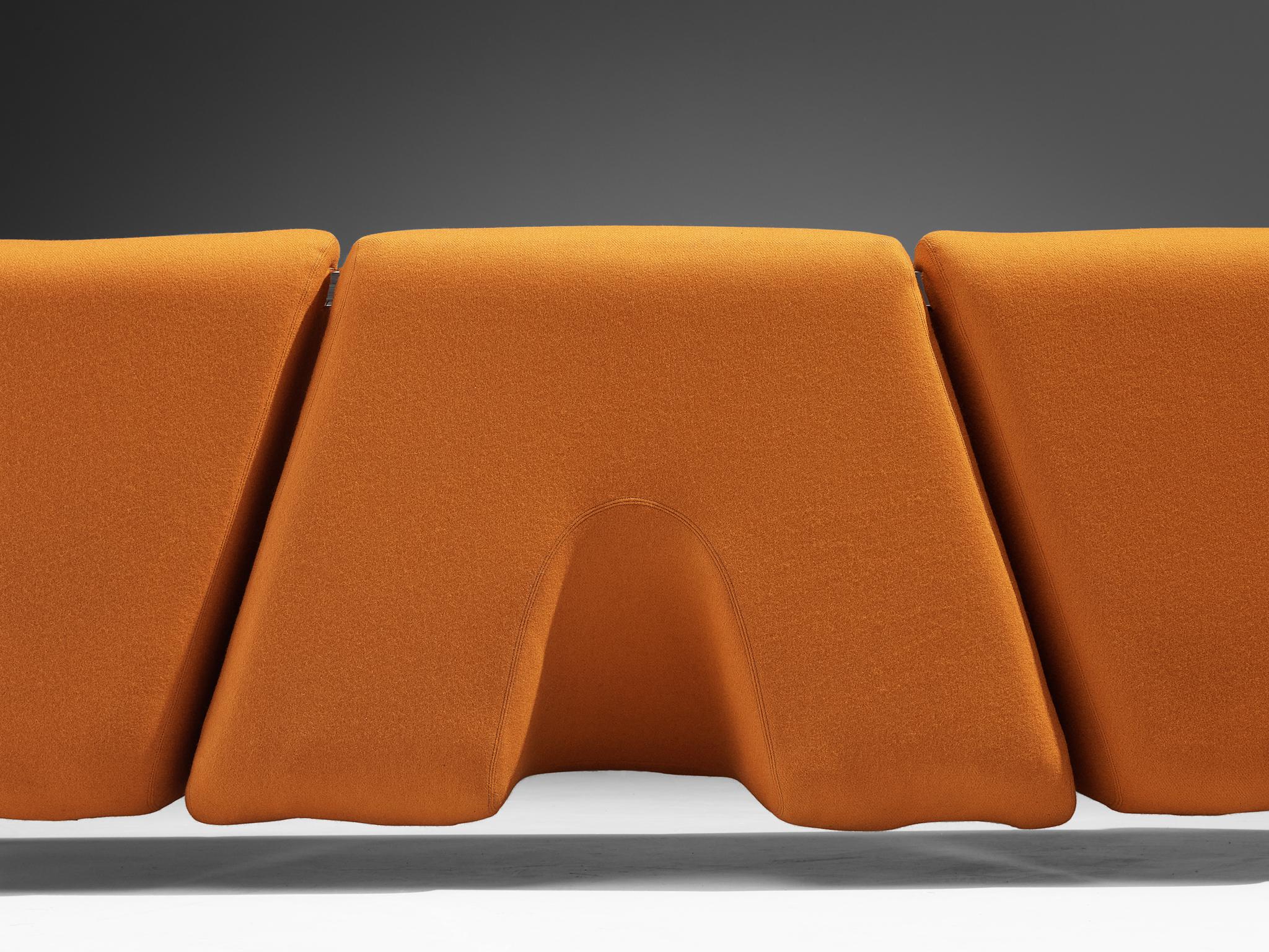 Seltenes Sofa von Luigi Colani für Fritz Hansen mit orangefarbener Polsterung  im Angebot 2