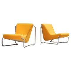 Rare Luigi Colani Lounge Chairs in Orange Upholstery