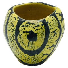 Vintage Rare Luria Vilma Ceramic Vase in Yellow-Black Color