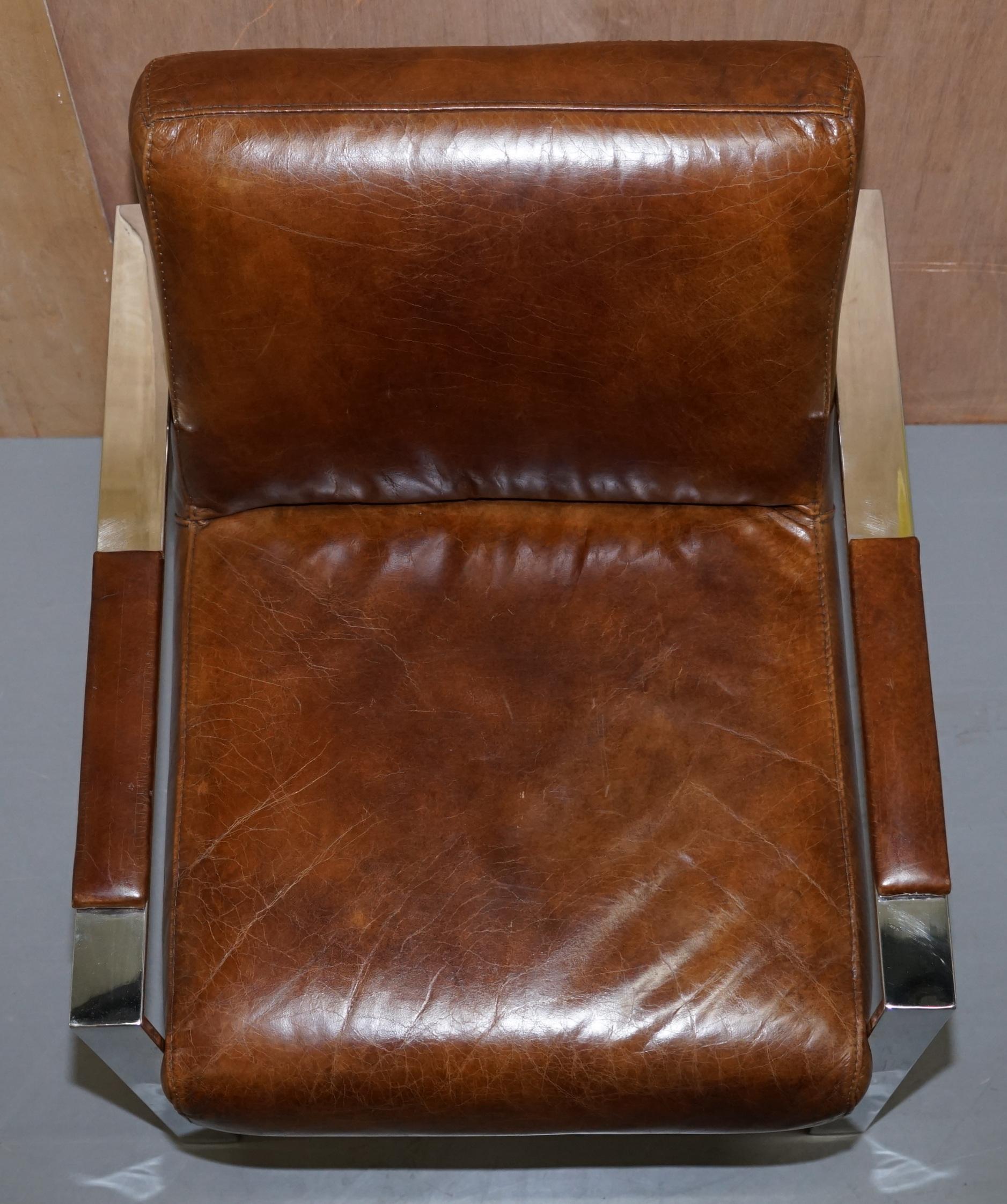 vintage chrome and leather chair