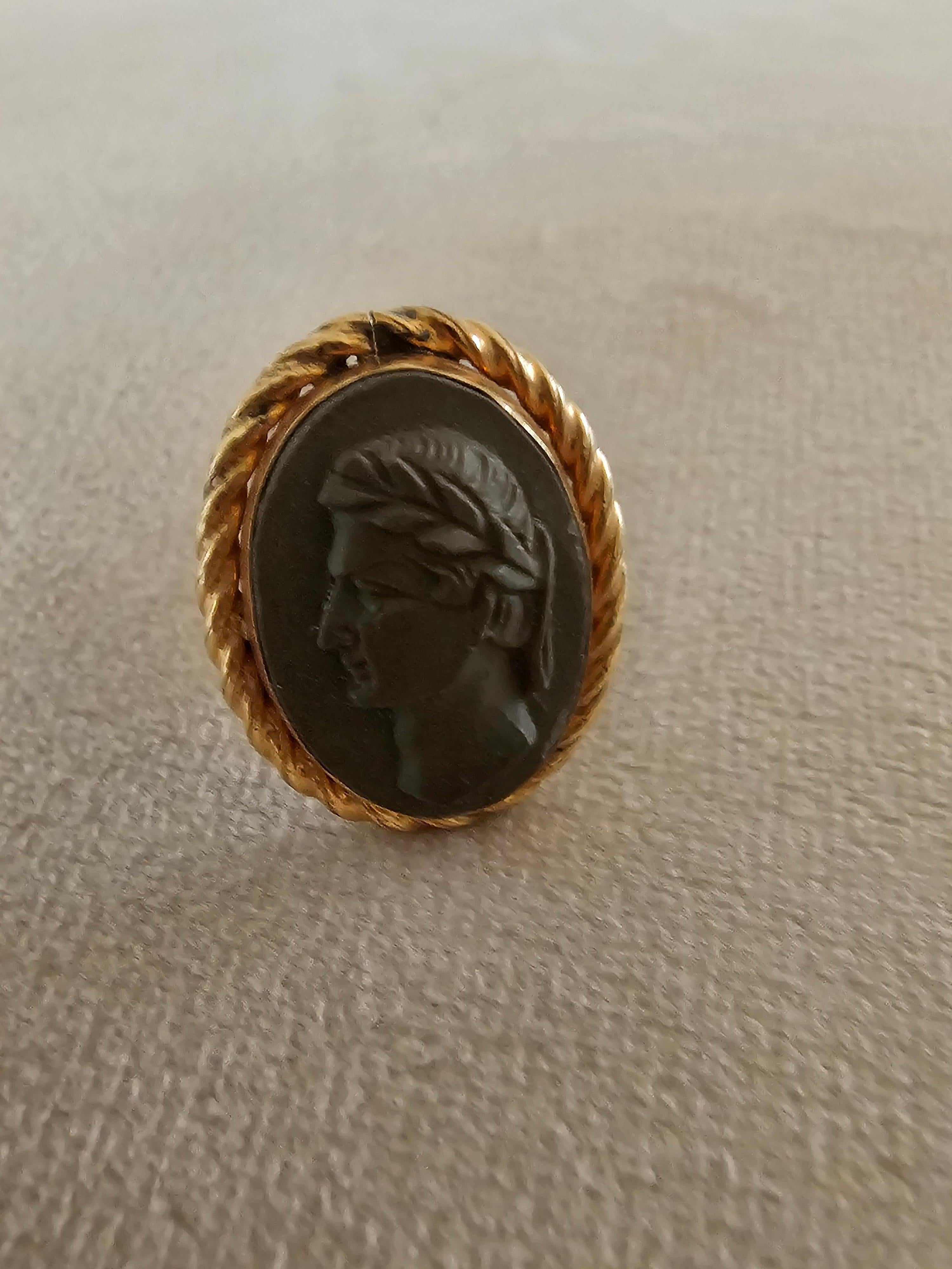Rare Luxury Vintage Ralph Destino Basalt 12K Gold Cufflinks For Sale 1