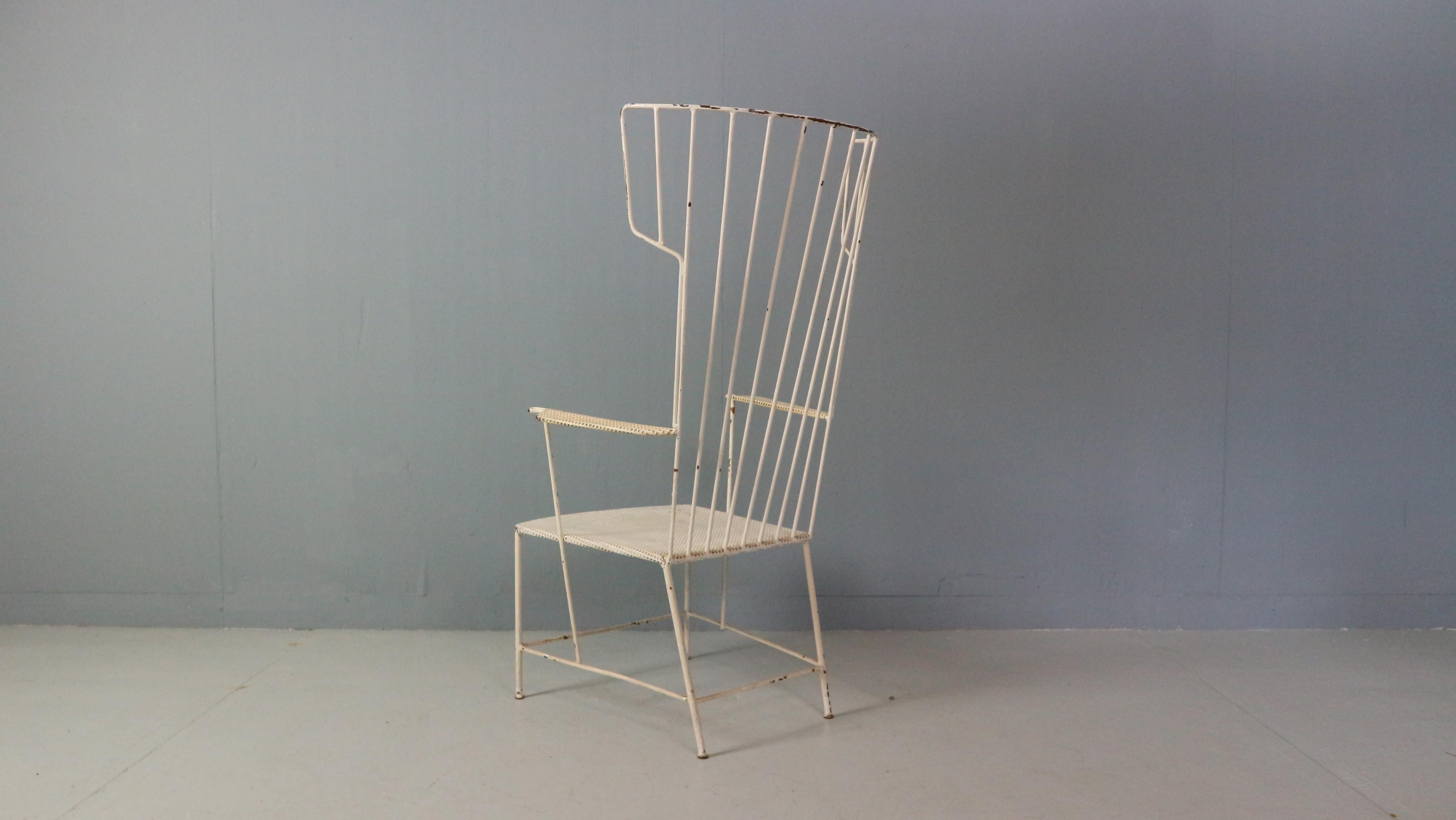 Welded Rare Lyra Iron Armchair by Anna-Lülja Praun & Thomas Lauterbach Sonett For Sale