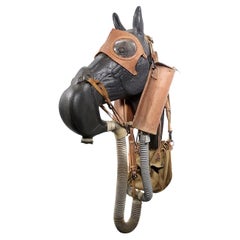 Masque à gaz M4 en cuir pour chevaux de la Seconde Guerre mondiale