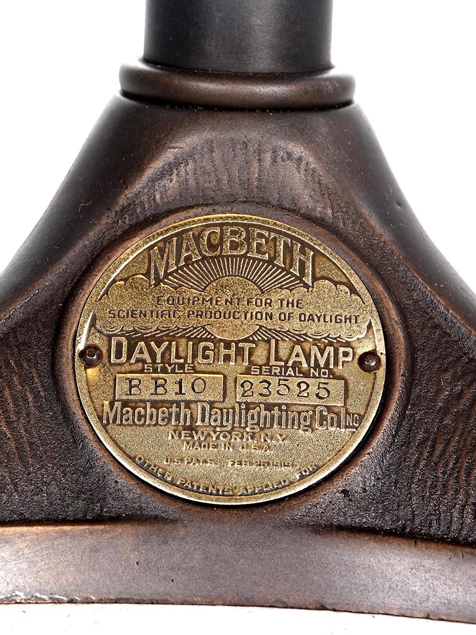 This is a very rare table lamp. You would be surprised at the original cost for of this fixture. Its signed Macbeth Daylight. Macbeth was and still is one of the leaders in industrial standard lighting. This type of fixture would provide consistent