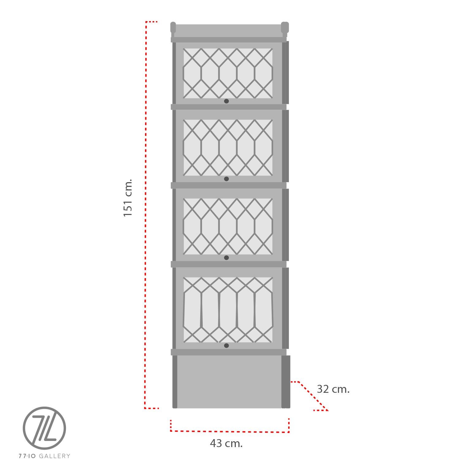 Rara libreria componibile Macey in Tiger Oak con ante in vetro piombato. in vendita 8