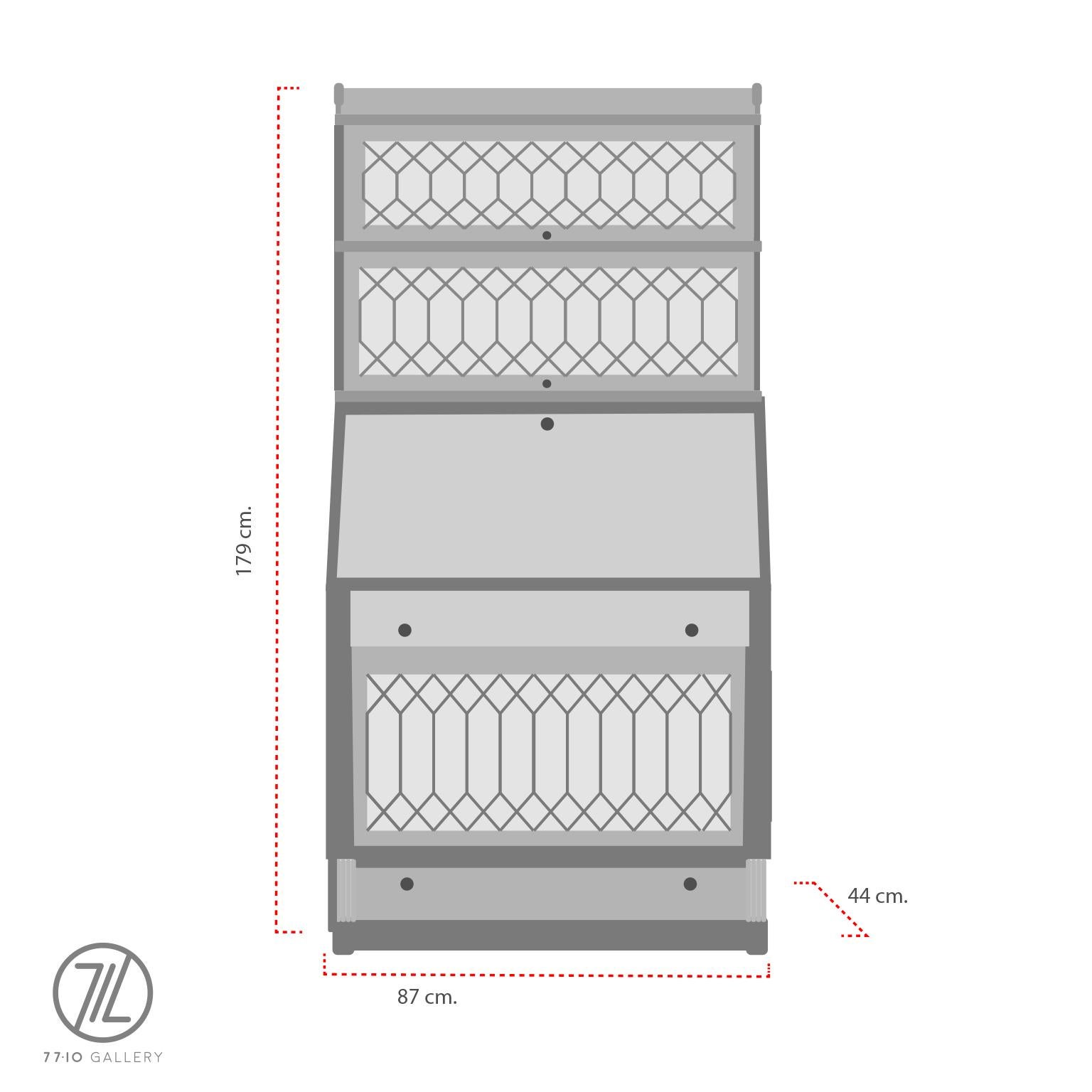 Rara libreria componibile Macey in Tiger Oak con ante in vetro piombato. in vendita 9