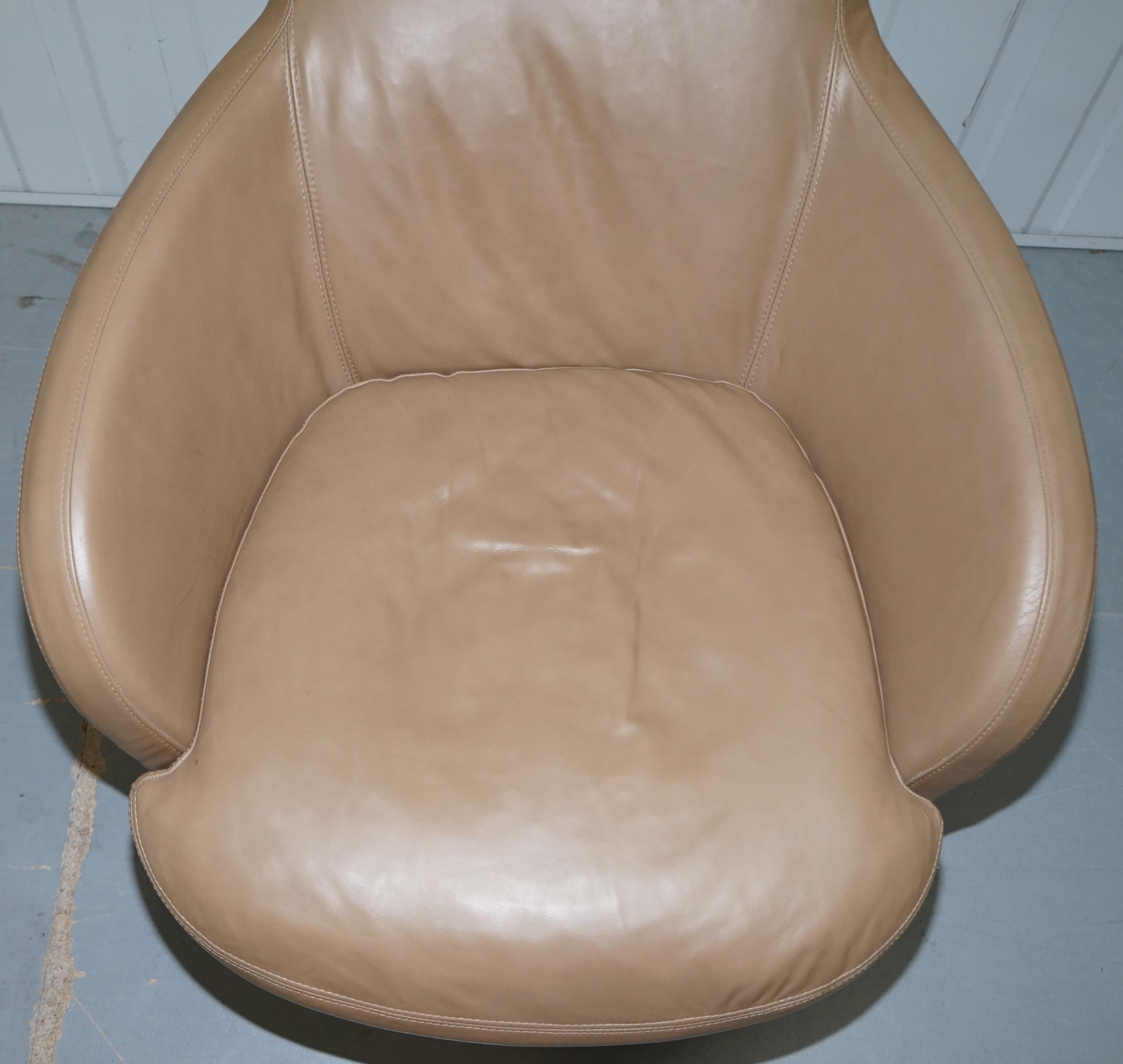 natuzzi leather swivel chair