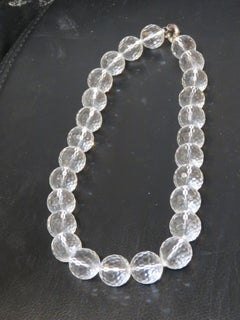 Rare Magnificent New York City Estate Faceted Crystal Sterling Silver Necklace