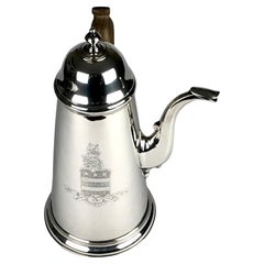 Rare Magnificent Queen Anne Coffee Pot Sterling Silver, London, 1714