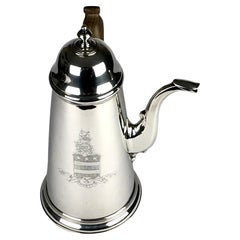 Antique Rare Magnificent Queen Anne Coffee Pot Sterling Silver, London, 1714