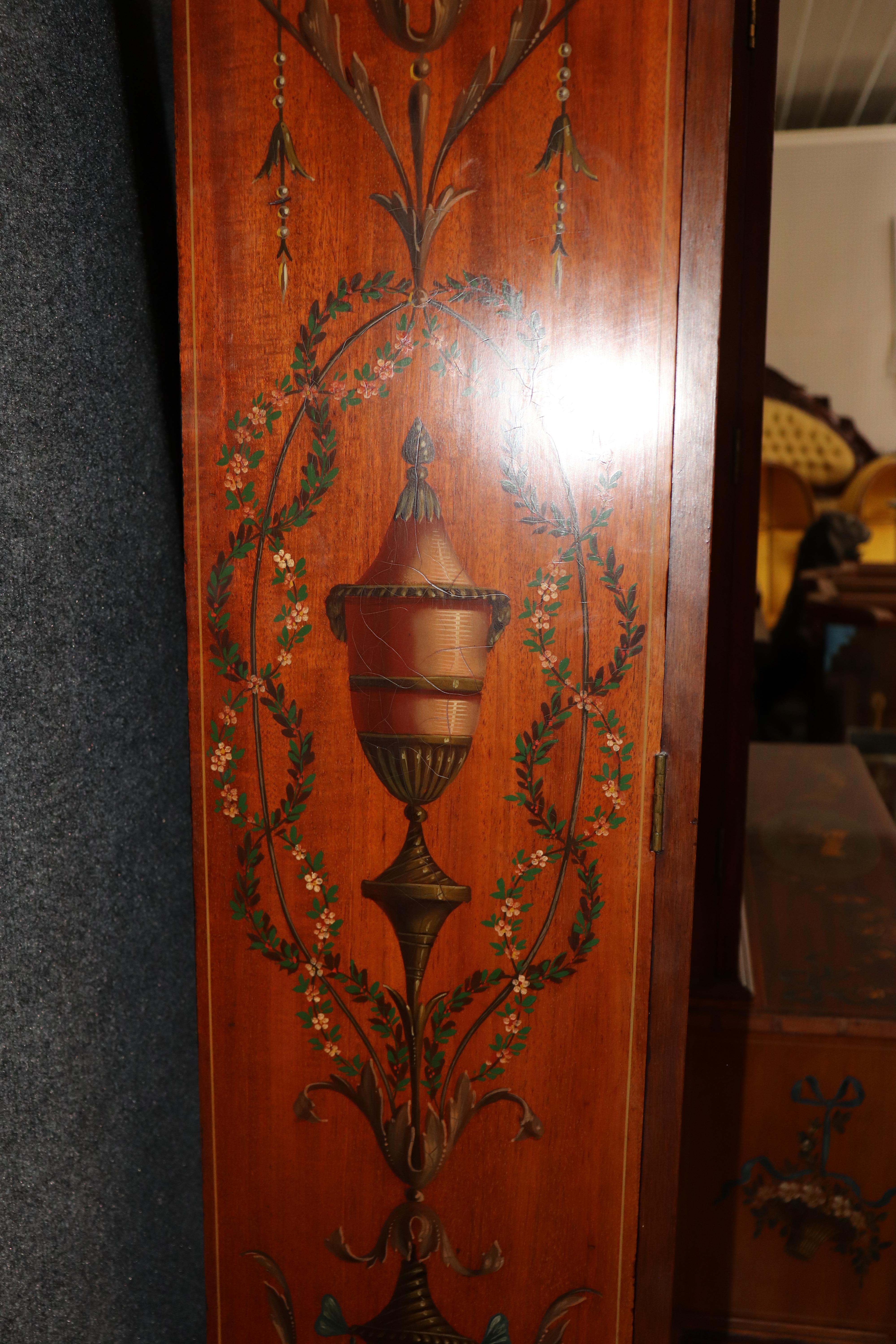 Rare Mahogany Adams Paint Decorated Edwards and Roberts Monumental Breakfront in vendita 8