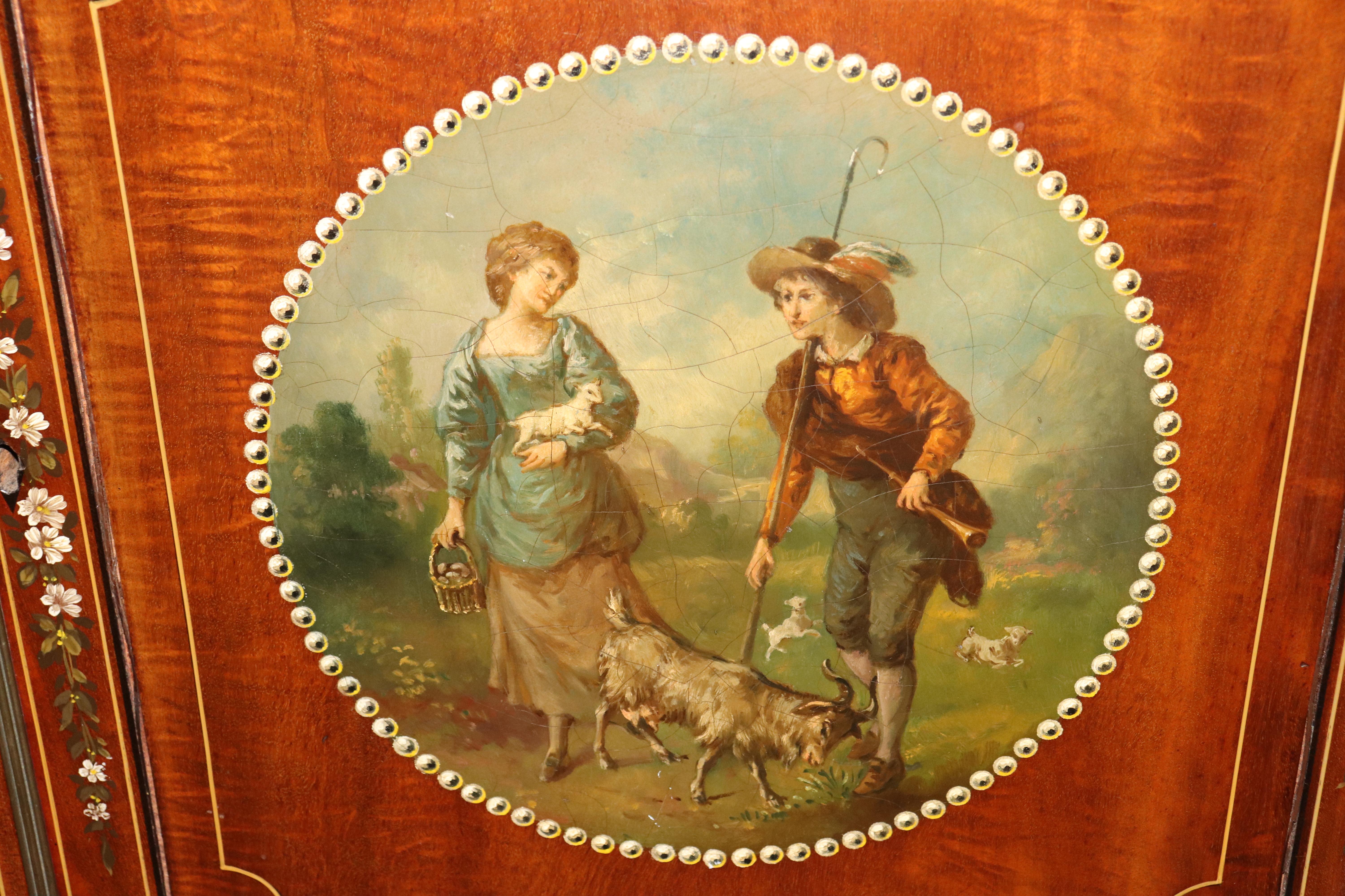 Inglese Rare Mahogany Adams Paint Decorated Edwards and Roberts Monumental Breakfront in vendita