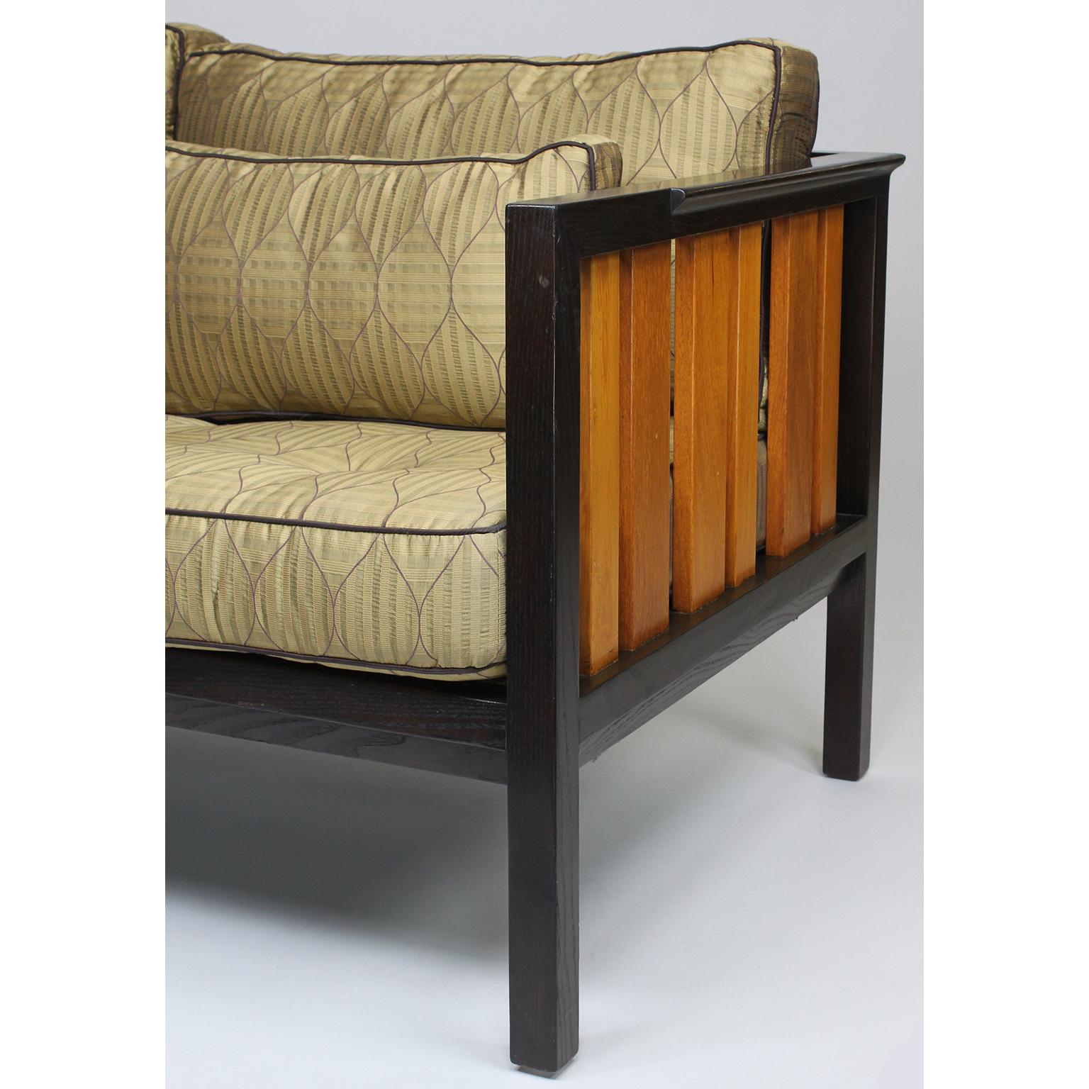 Mid-Century Modern Rare Mahogany and Ash Loveseat, Settee Designed by Edward Wormley for Dunbar For Sale
