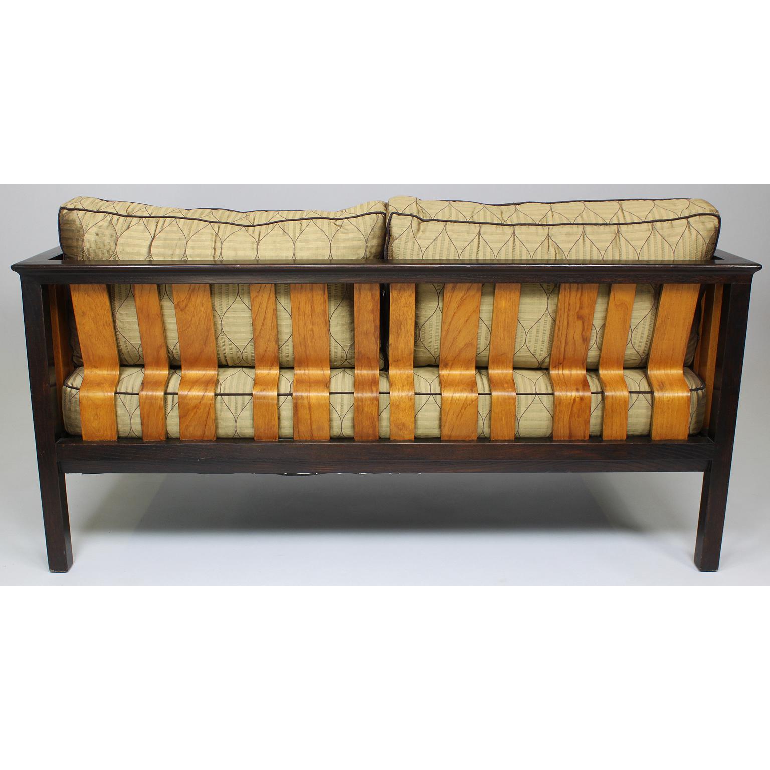 Rare Mahogany and Ash Loveseat, Settee Designed by Edward Wormley for Dunbar For Sale 1