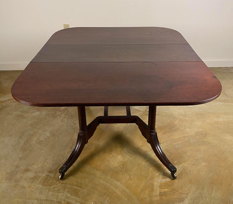 American Rare Mahogany Cumberland Action Dining Table Possibly Duncan Phyfe Workshop For Sale