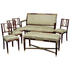 Antique Rare Mahogany Empire Revival Salon Suite by François Linke, circa 1910