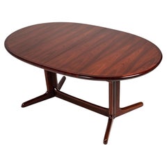Rare Mahogany Extension Dining Table W/ Leaves by Schou Andersen Møbelfabrik
