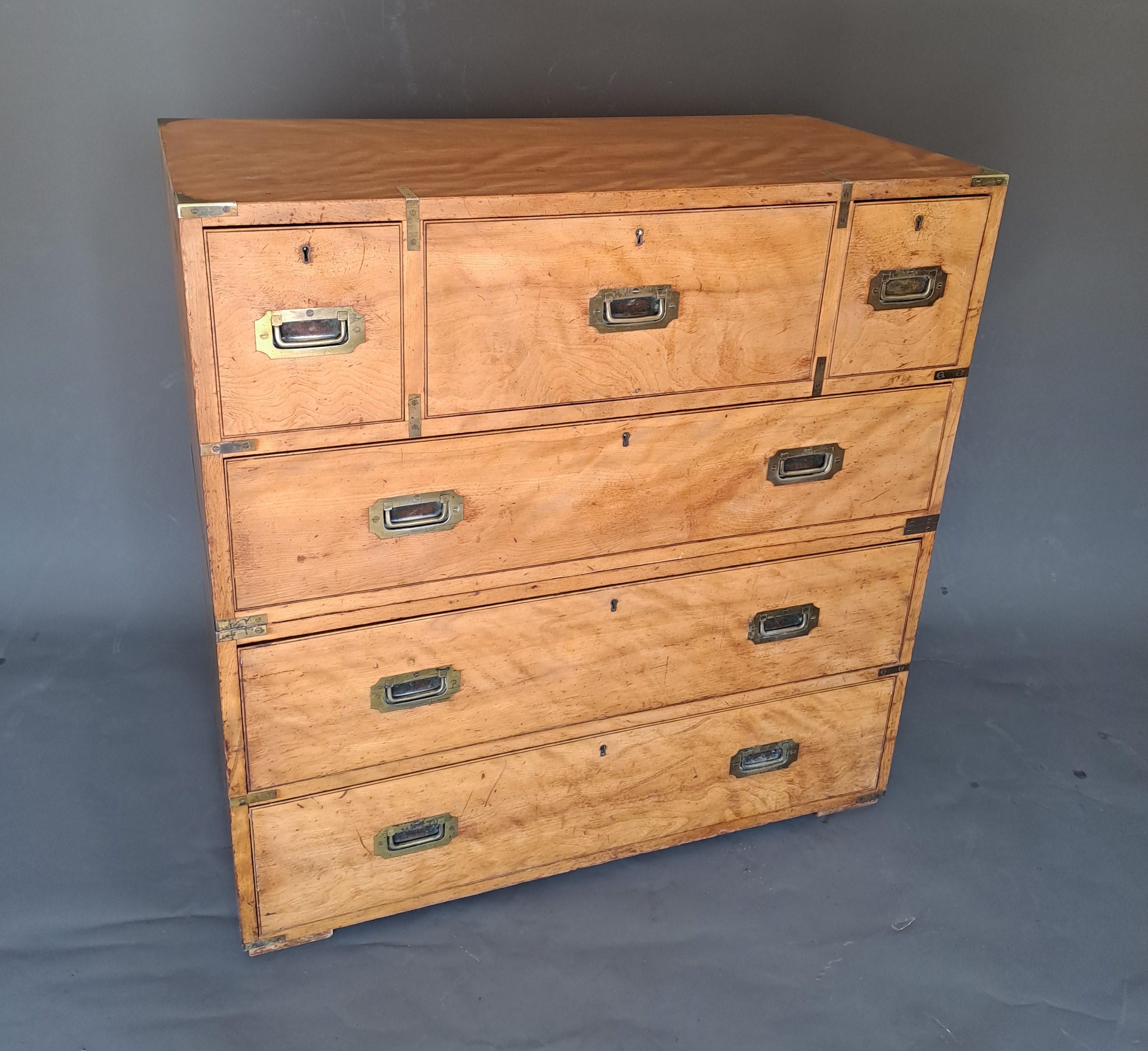 Rare Mahogany Marine Commode Stamped Army & Navy Csl 4
