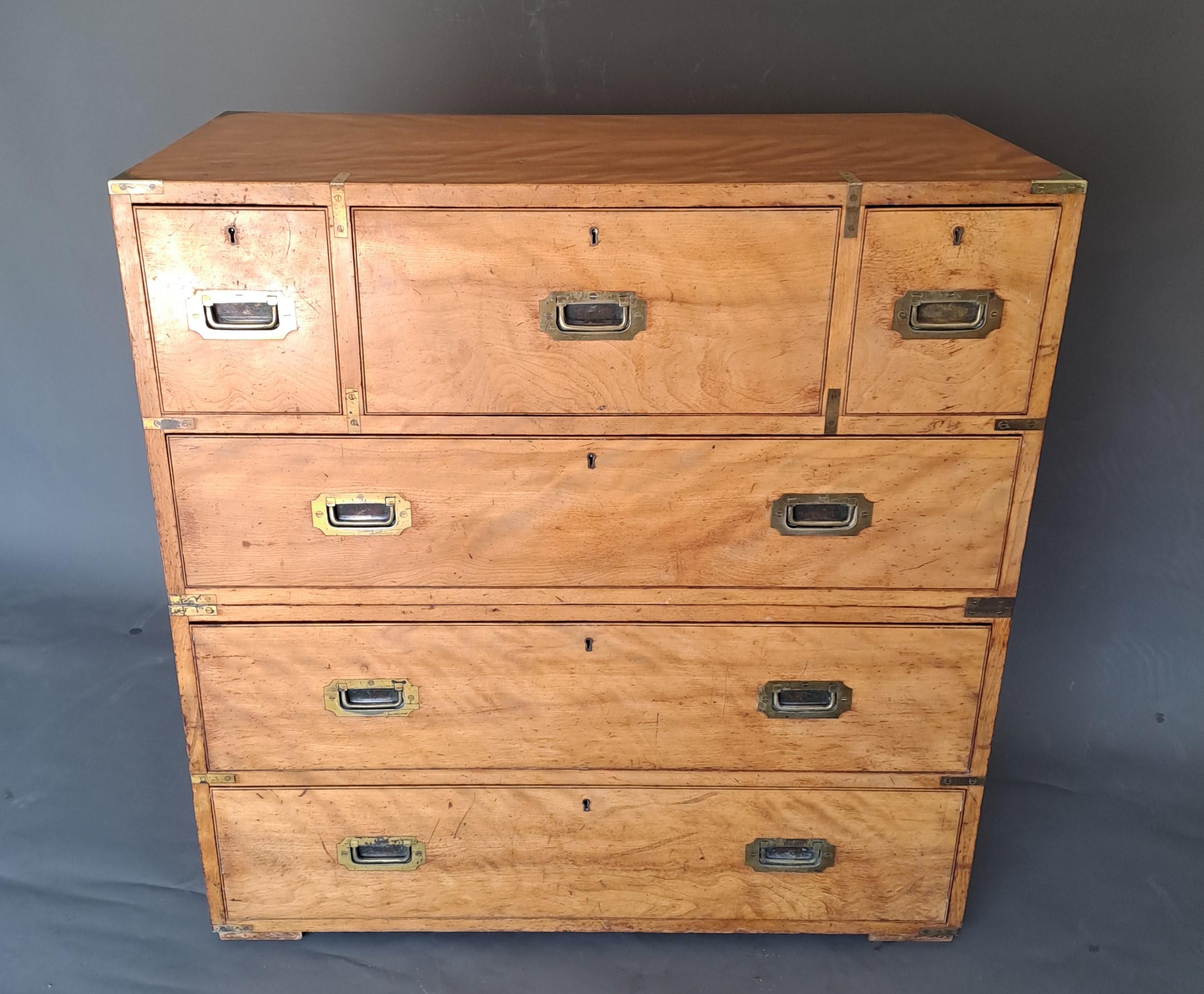 Rare Mahogany Marine Commode Stamped Army & Navy Csl 5