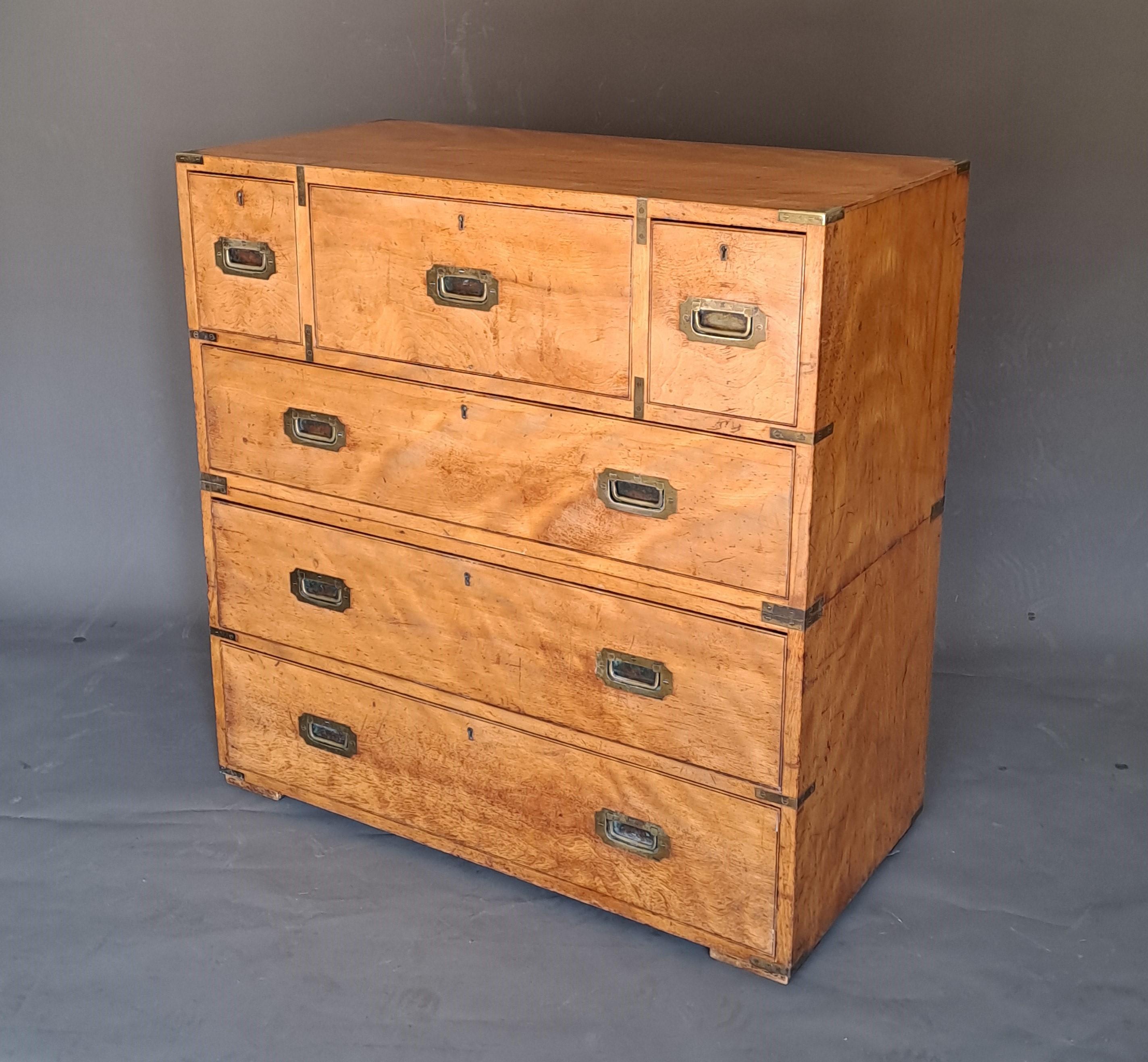 Rare Mahogany Marine Commode Stamped Army & Navy Csl 7