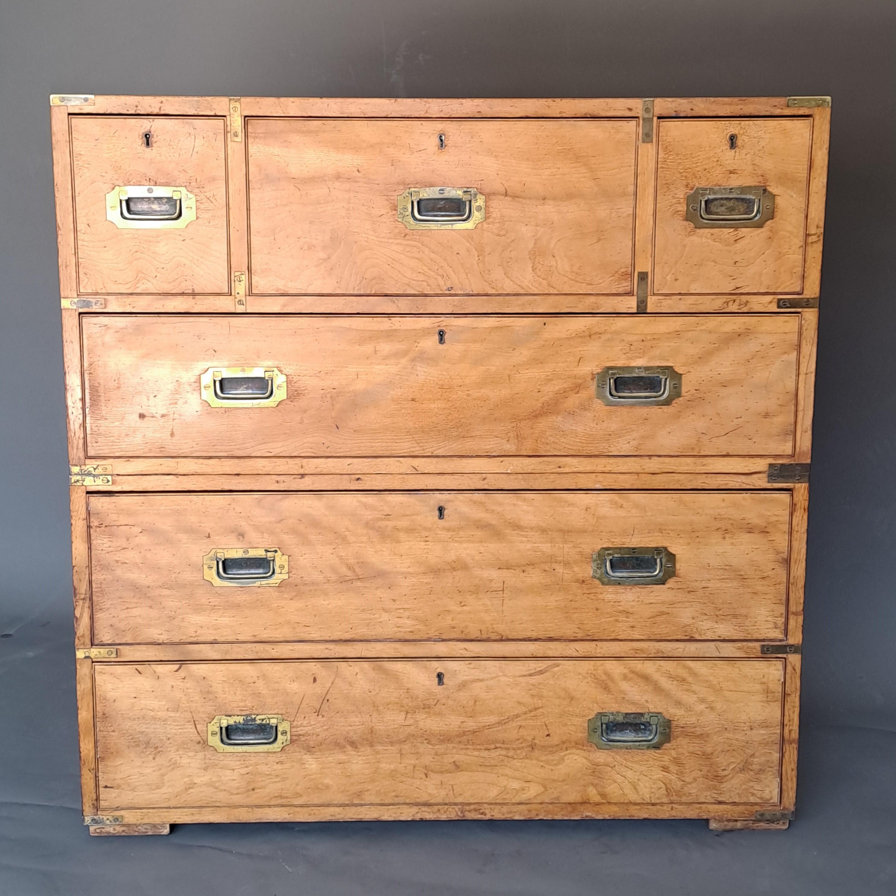 British Rare Mahogany Marine Commode Stamped Army & Navy Csl