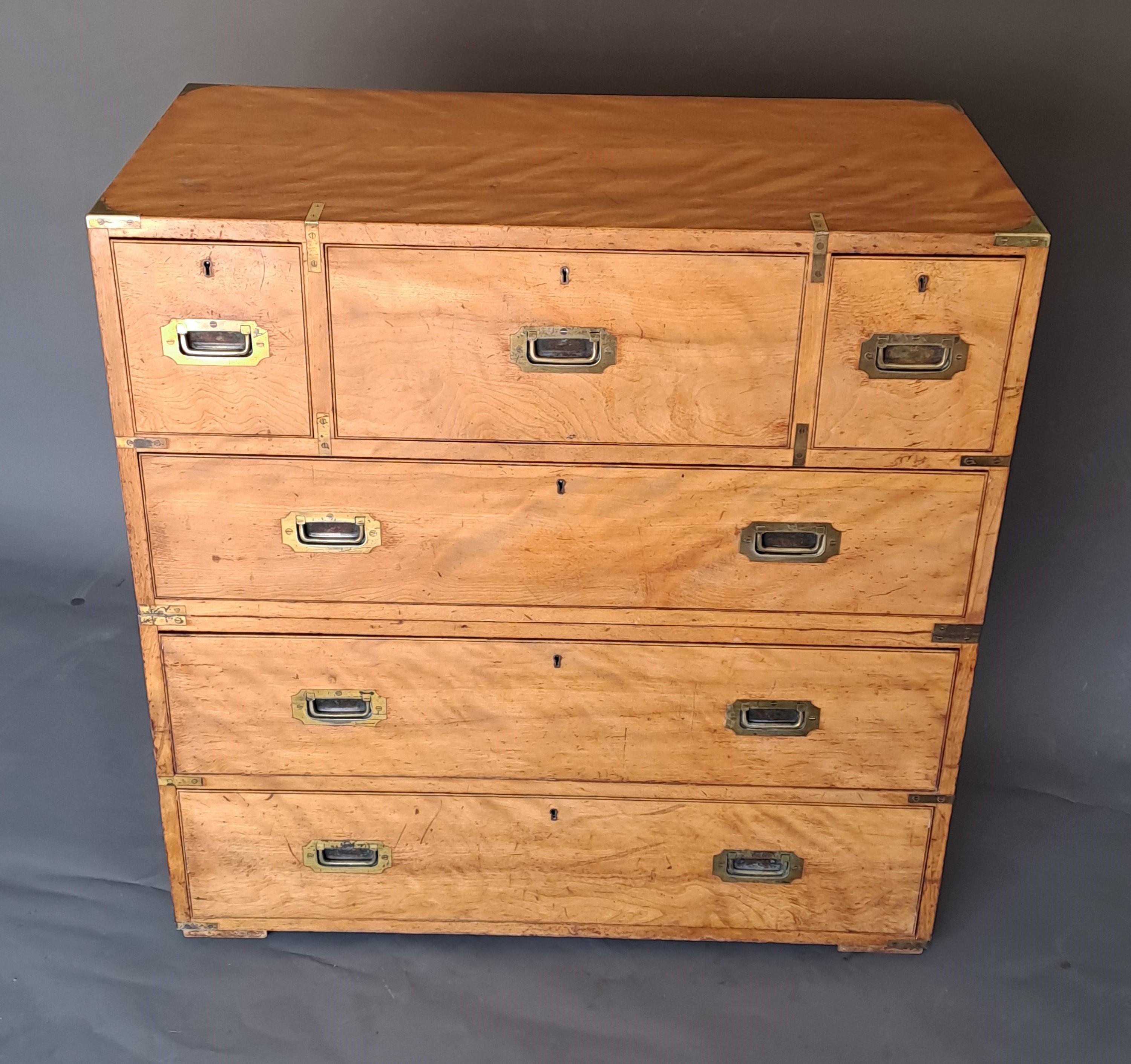Rare Mahogany Marine Commode Stamped Army & Navy Csl In Good Condition In BARSAC, FR
