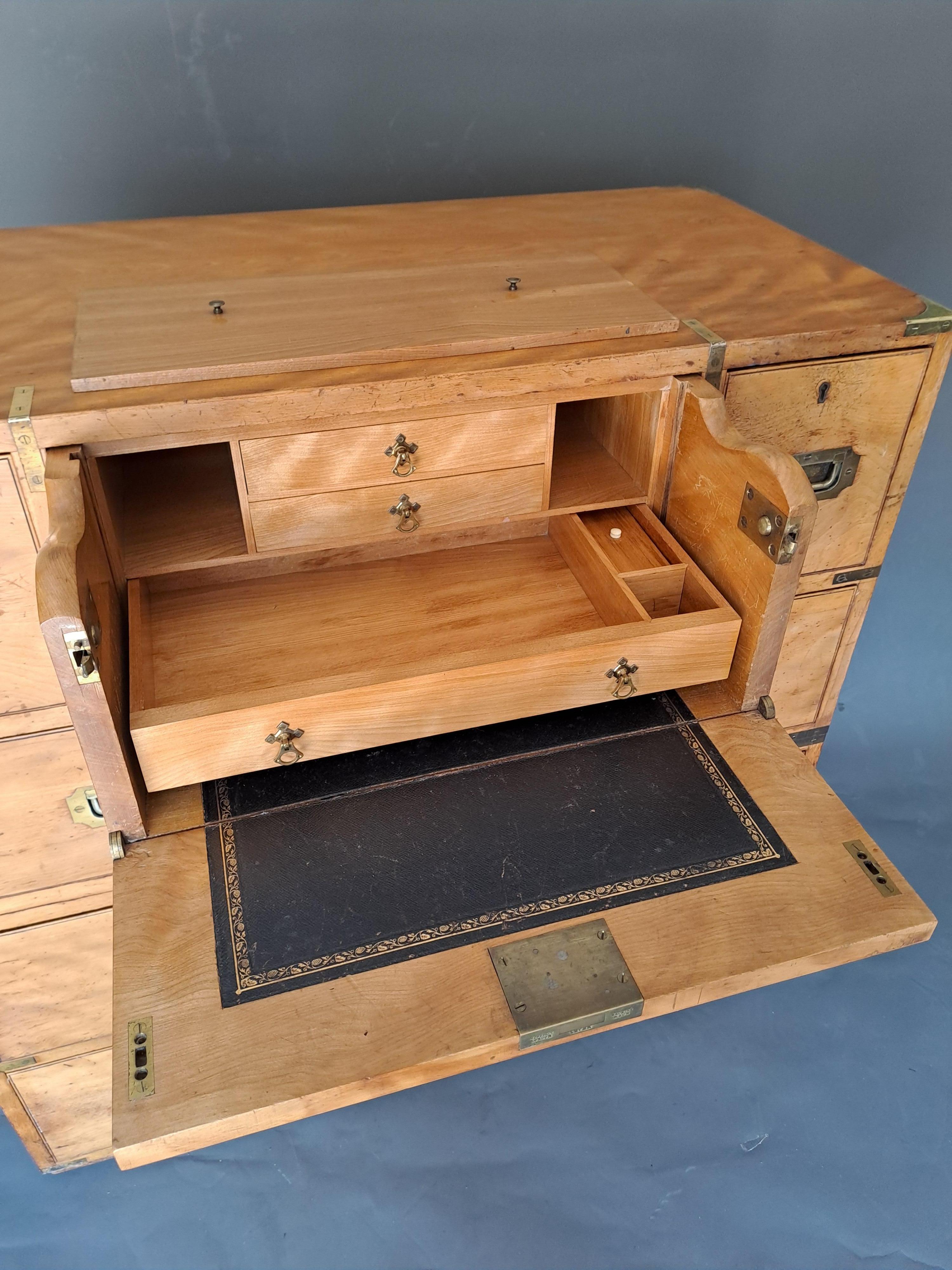 Rare Mahogany Marine Commode Stamped Army & Navy Csl 3