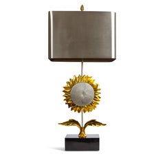 Vintage Rare Maison Charles Sunflower table Lamp