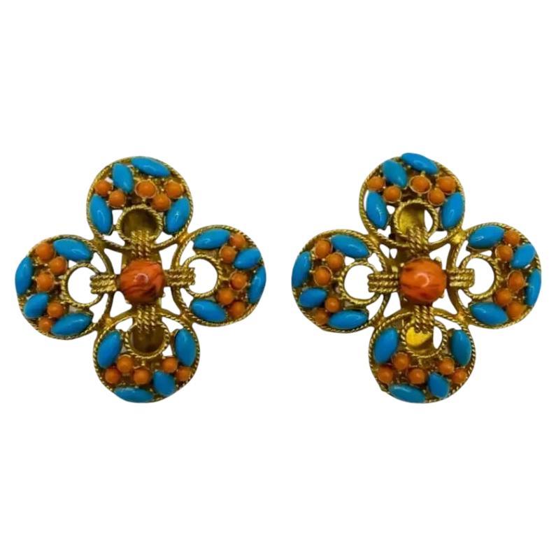 Boucles D'oreilles Vintage Sonia Rykiel - Or - Années 90 - Occasion Designer