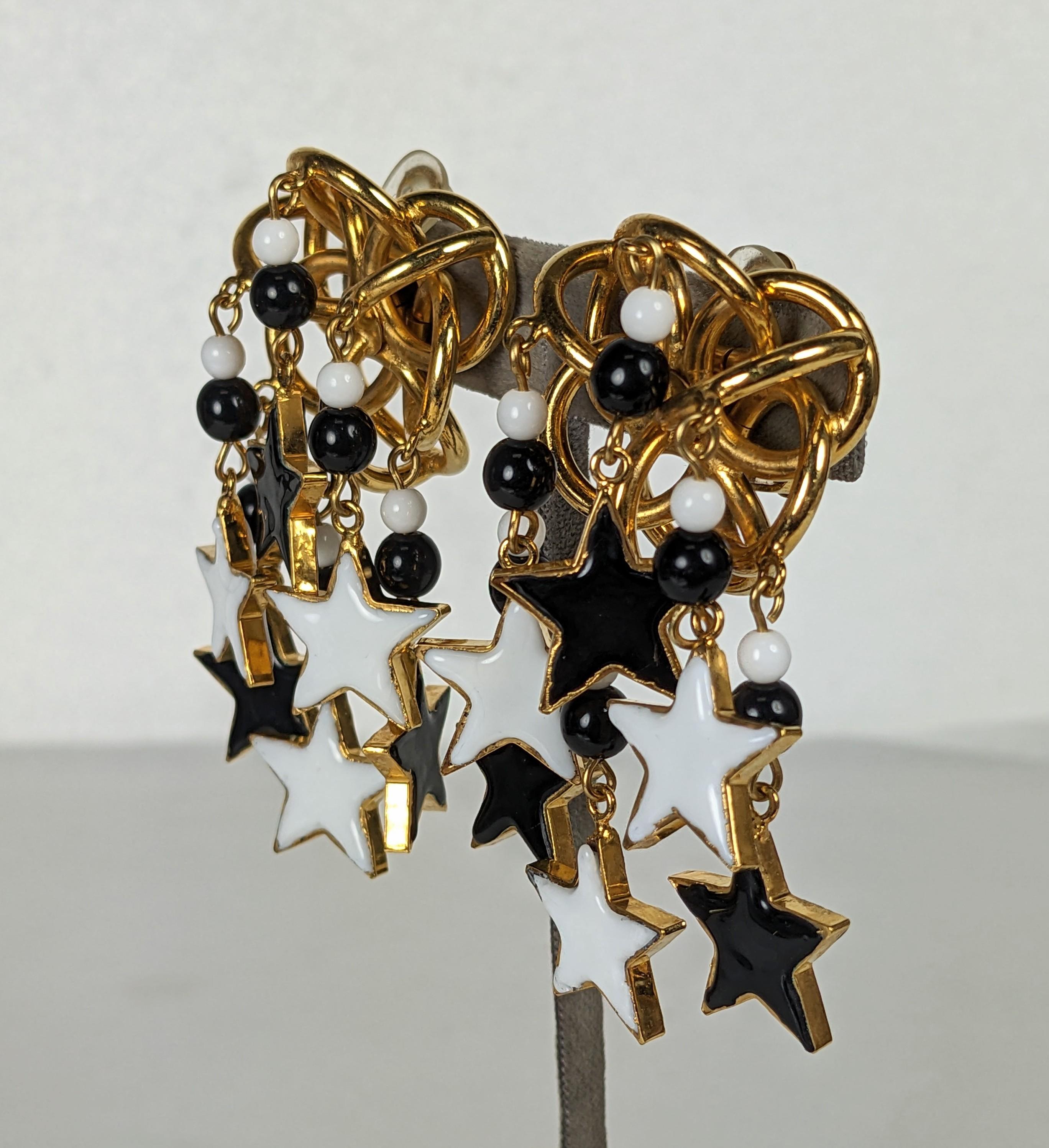 Artisan Rare Maison Gripoix for Yves Saint Laurent Star Earclips For Sale