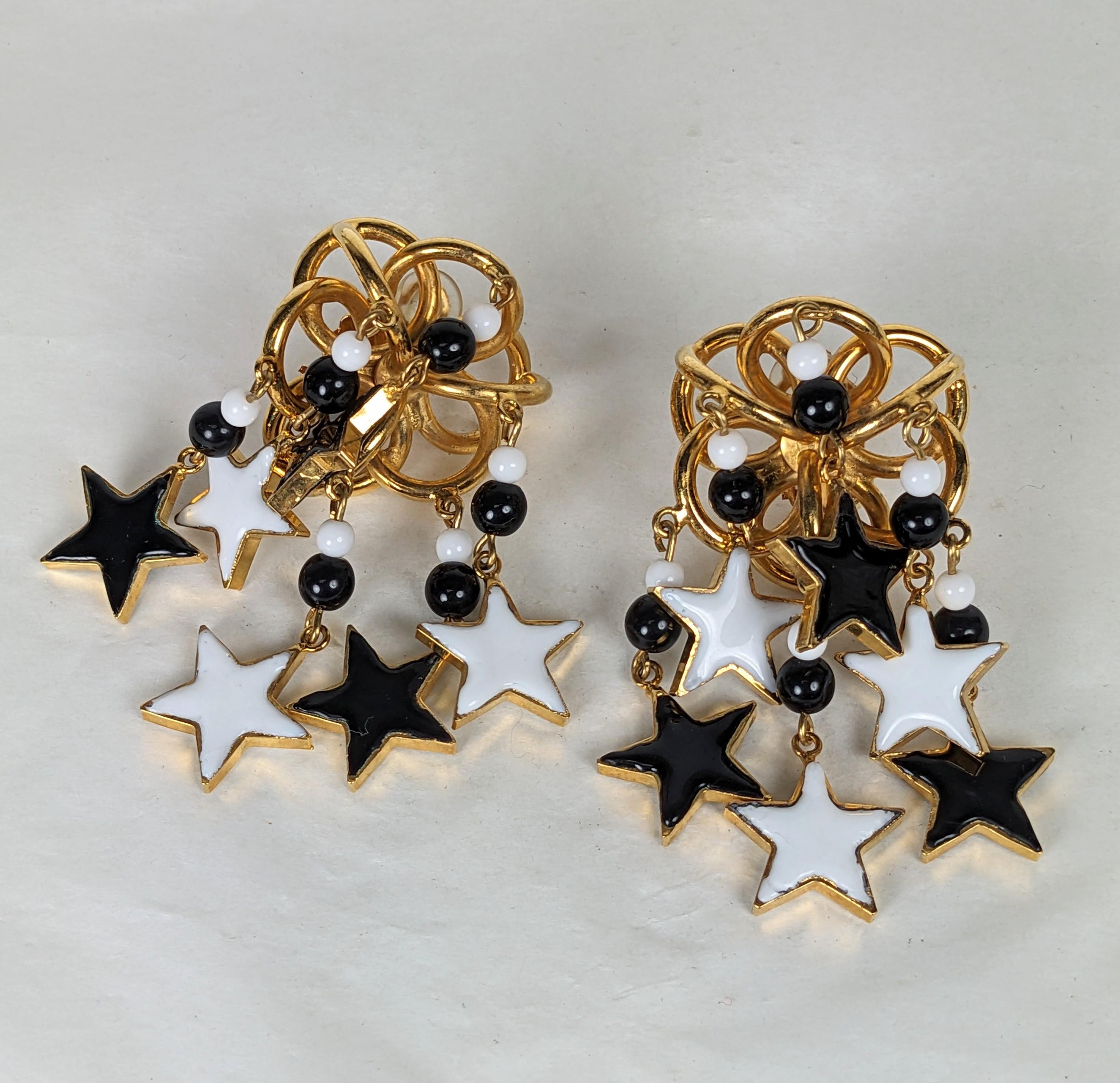 Rare boucle d'oreille Maison Gripoix for Yves Saint Laurent Star en vente 1